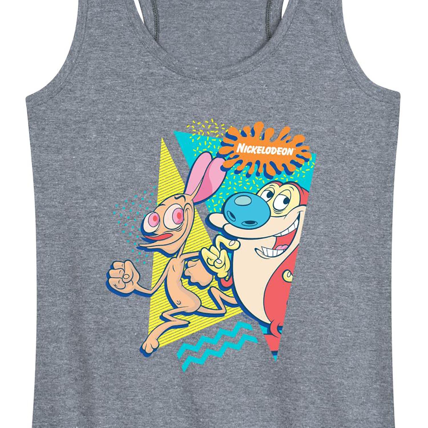 HYBRID APPAREL - Ren & Stimpy Women's Racerback Tank Top - Soft Breathable Workout Top for Gym, Yoga & Summer Casual Wear
