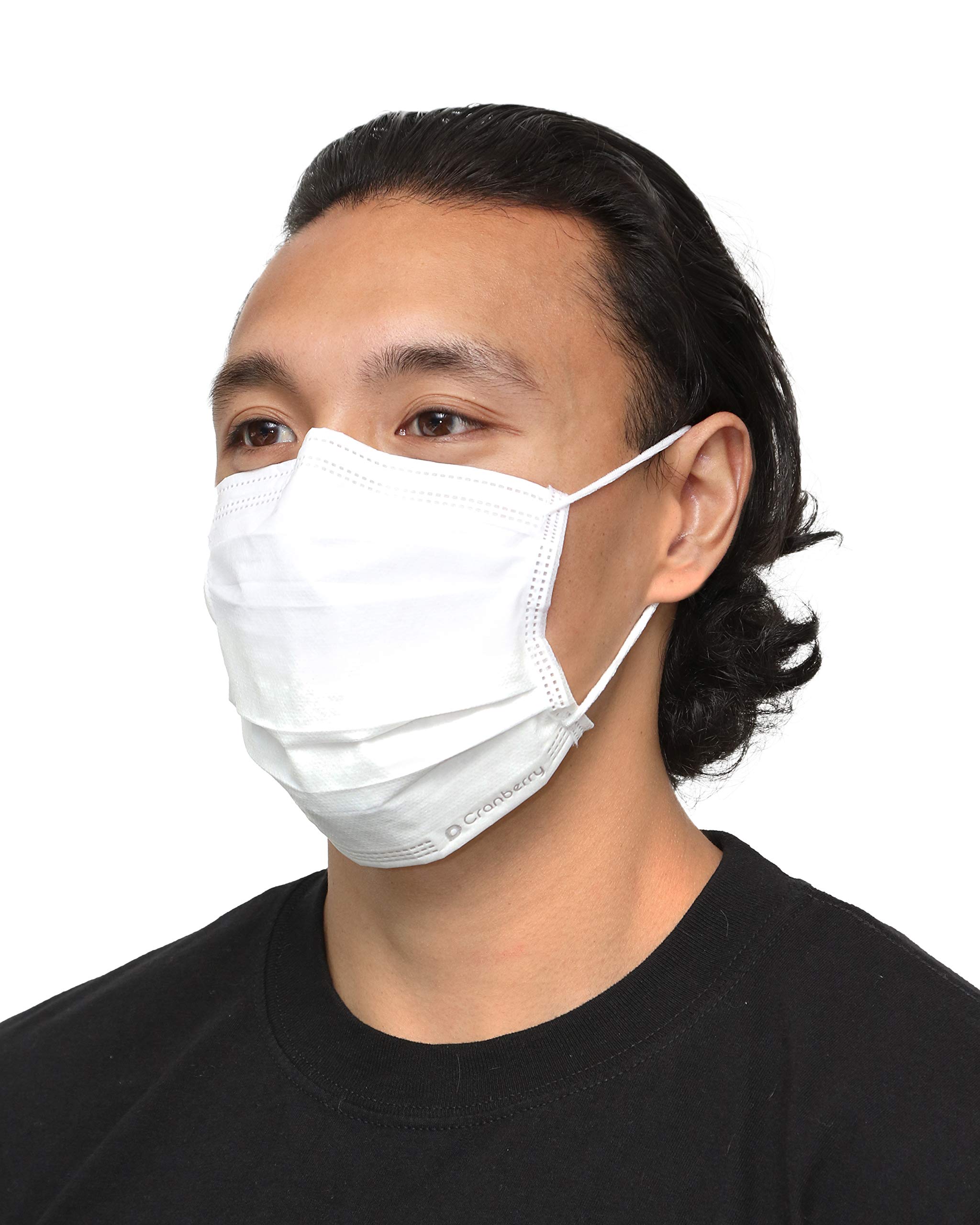 Cranberry USA S3160Wcase S3+ Earloop Face Mask, 3-Ply Disposable White Masks - Pack of 400 - Ideal for Healthcare, Office & Public Safety