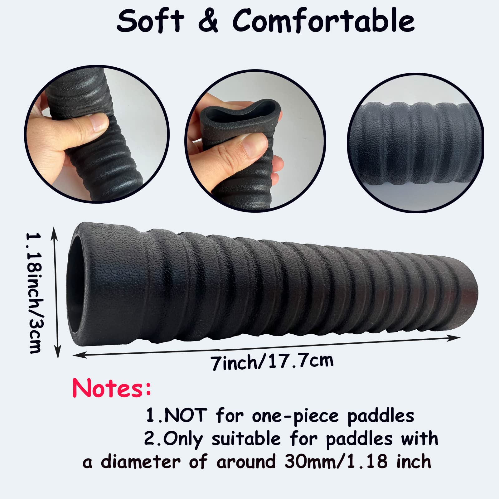 Non-Slip Silicone Kayak Paddle Grips - 2Pcs Waterproof Kayaking Accessories for Comfort & Control - Perfect for Fishing, Touring & Recreational Kayaking