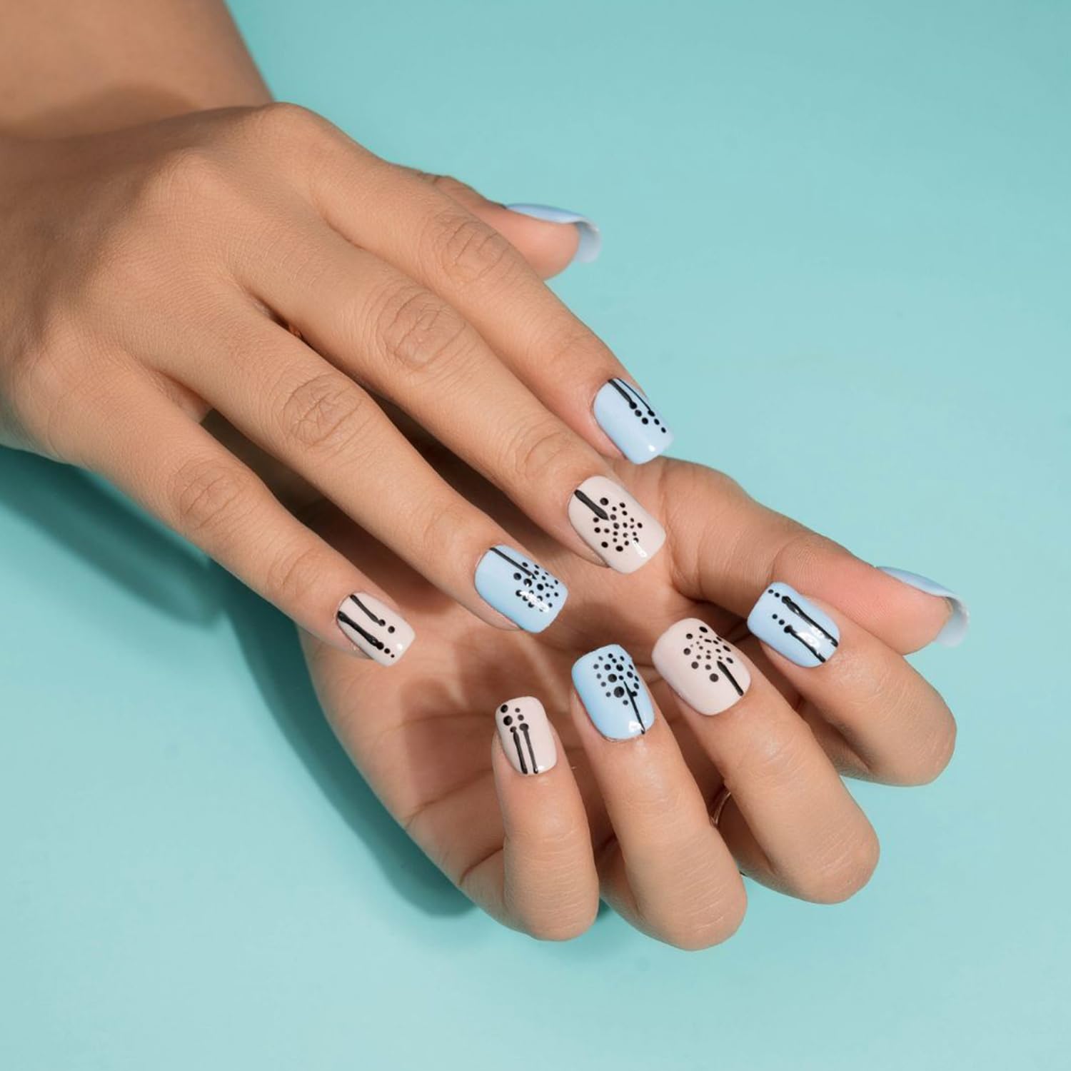 Premium Fake Press-On Nails - Dandelion in Summer Set of 20 | Reusable Full Coverage UV Gel Coated Artificial Nails | Easy to Use & Time-Saving | Perfect for Parties, Weddings, Date Nights & Daily Wear | Stick-On Nail Extensions for Both Hands