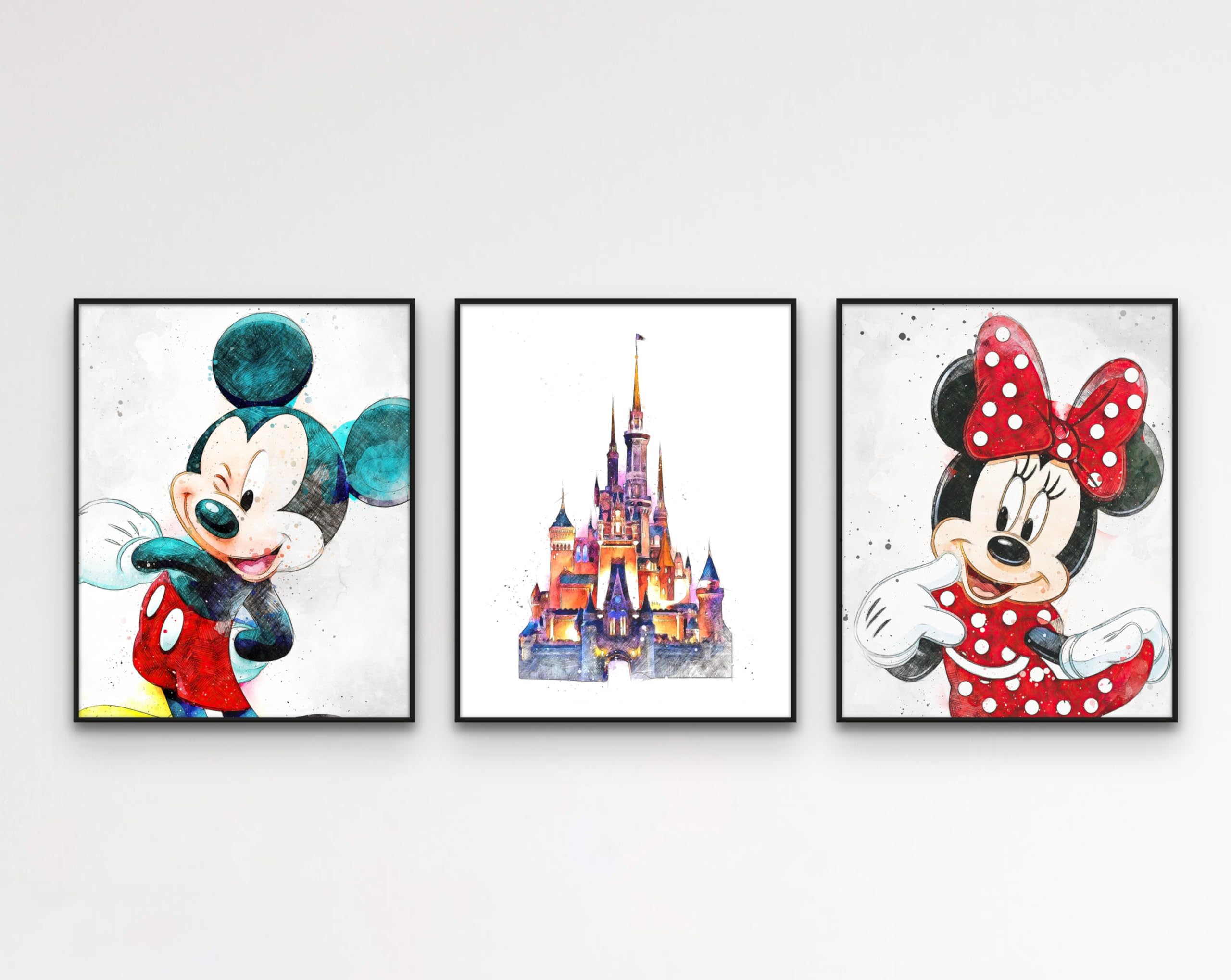 Carobel Designs Watercolor Mouse Wall Art - 8x10 Inch Classroom & Bedroom Decor Posters for Teachers & Kids - Perfect for Nursery, Playroom & School Decorations