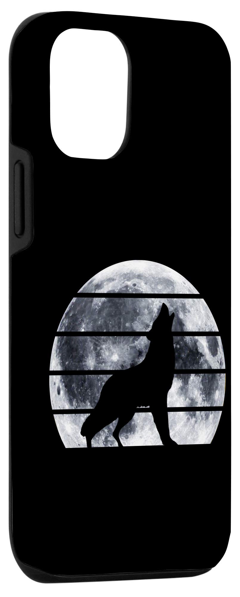 Retro Howling Wolf iPhone 12/12 Pro Case - Full Moon Wolfdog Design Protective Cover for Men & Women - Perfect Gift for Nature Lovers & Outdoor Enthusiasts (Camping, Hiking, Wildlife Adventures)