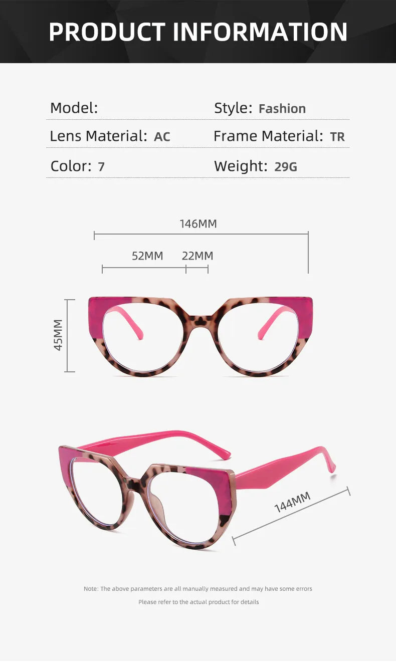 CCspace Women's Full Rim Cat Eye Reading Glasses R56954 - Stylish Blue Light Blocking Readers for Office, Reading & Computer Use