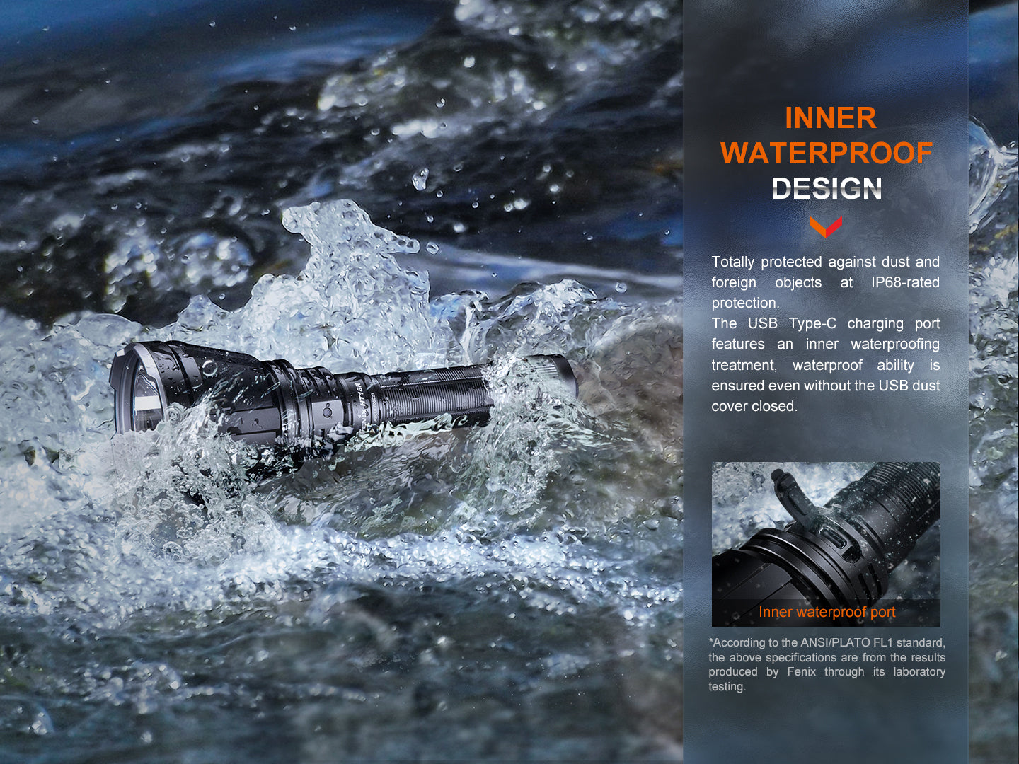 Fenix HT18R Rechargeable LED Hunting Flashlight - 1600 Lumens, Long Beam Distance, Waterproof for Outdoor Hunting, Camping & Night Activities