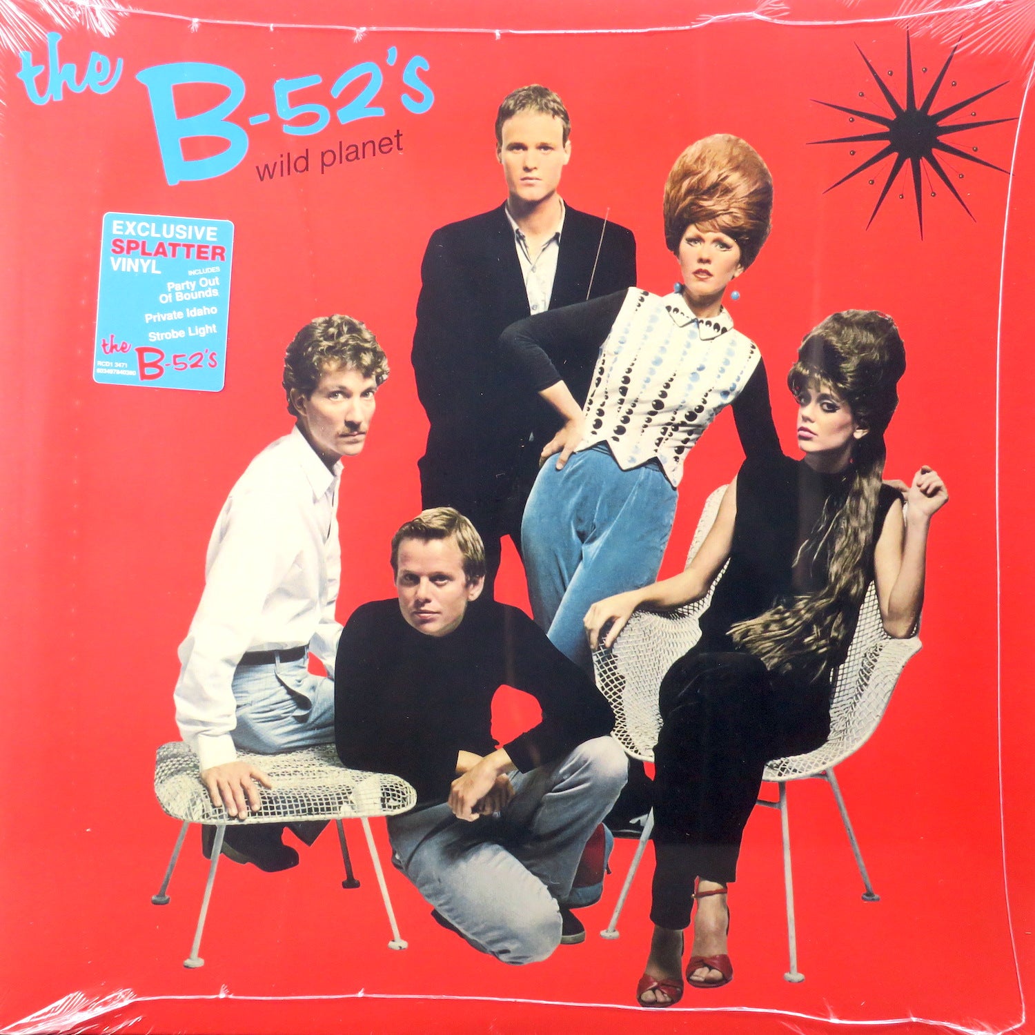 B 52's 'Wild Planet' Clear/Blue Splatter Vinyl LP Record - Limited Edition Collectible for Music Lovers & Vinyl Enthusiasts - Perfect for Home Listening, Gifts & Music Collections