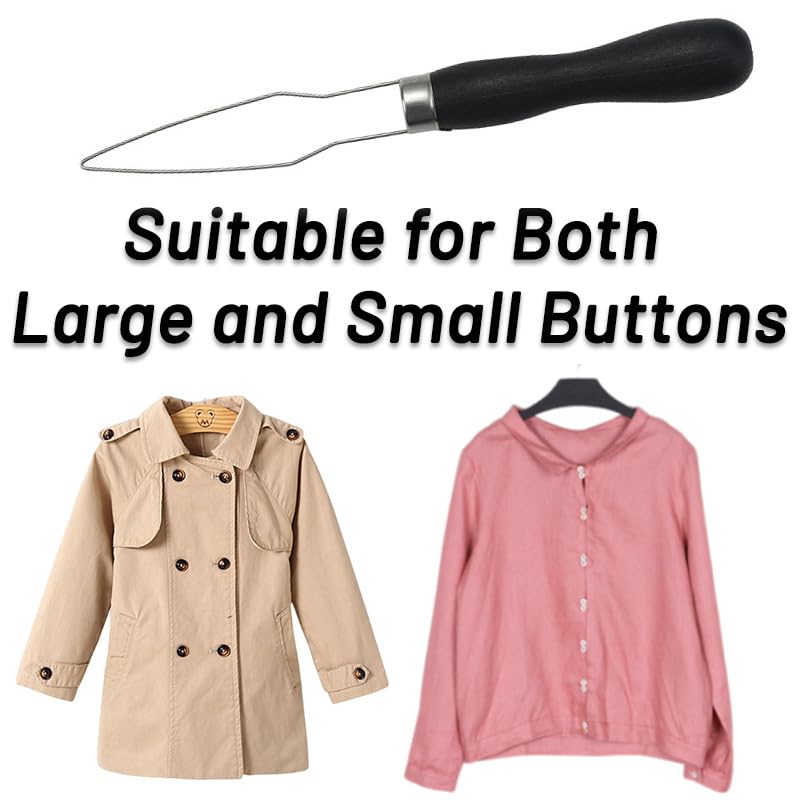 2 Pack Stainless Steel Button Hook Assist Tool - One Hand Dressing Aid for Arthritis & Disabilities - Easy Button Fastener for Shirts, Pants & Coats - Perfect for Seniors & Post-Surgery Recovery