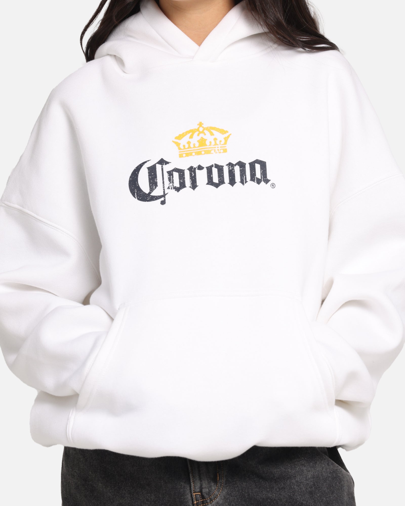73 Studio Corona Premium Hoodie for Men & Women - Soft Cotton Pullover Hooded Sweatshirt - White - Perfect for Casual Wear, Gym & Outdoor Activities