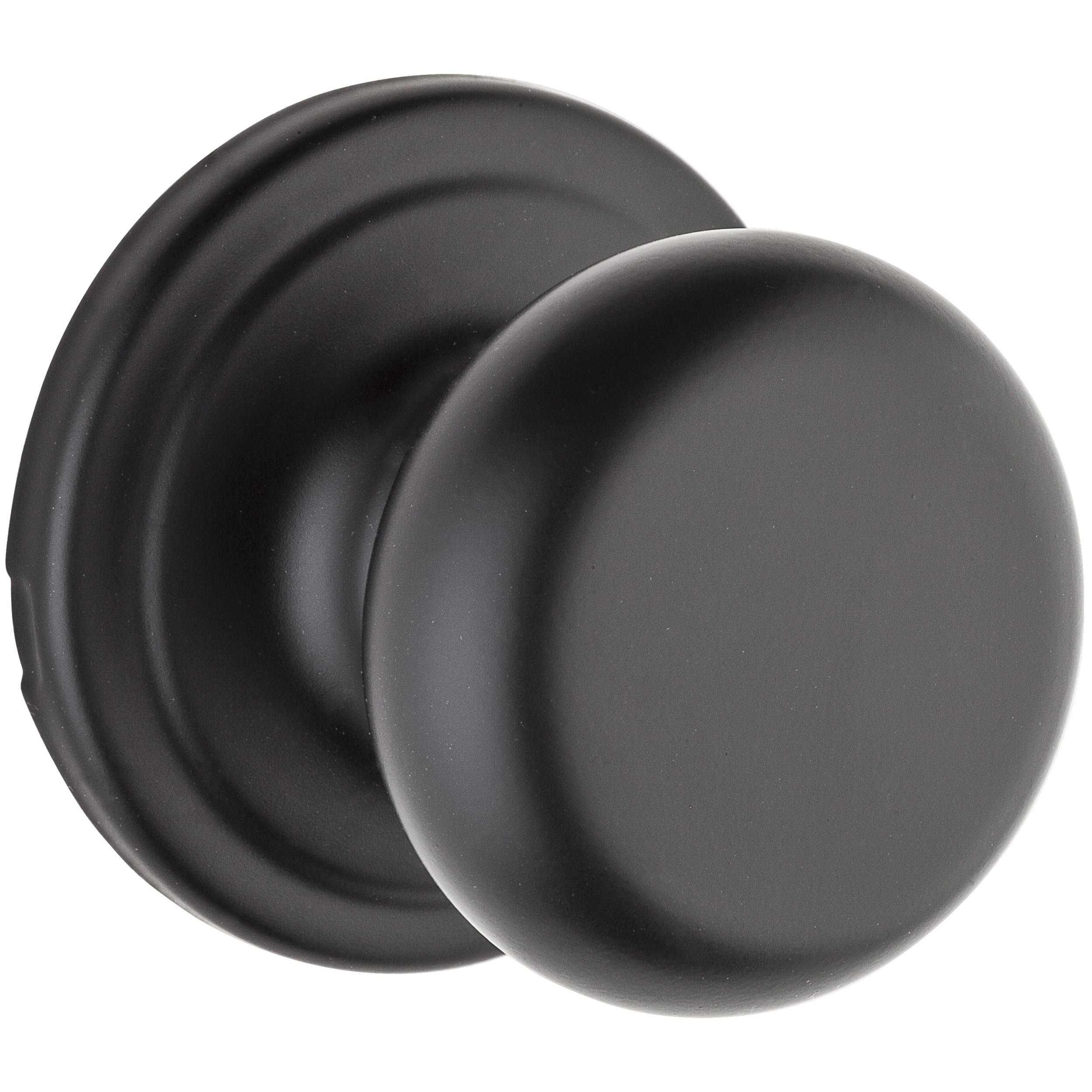 Kwikset Hancock Matte Black Interior Door Knob - Non-Locking Passage Door Handle for Closet & Hallway Doors with Microban Protection | Perfect for Bedrooms, Bathrooms & Interior Doors