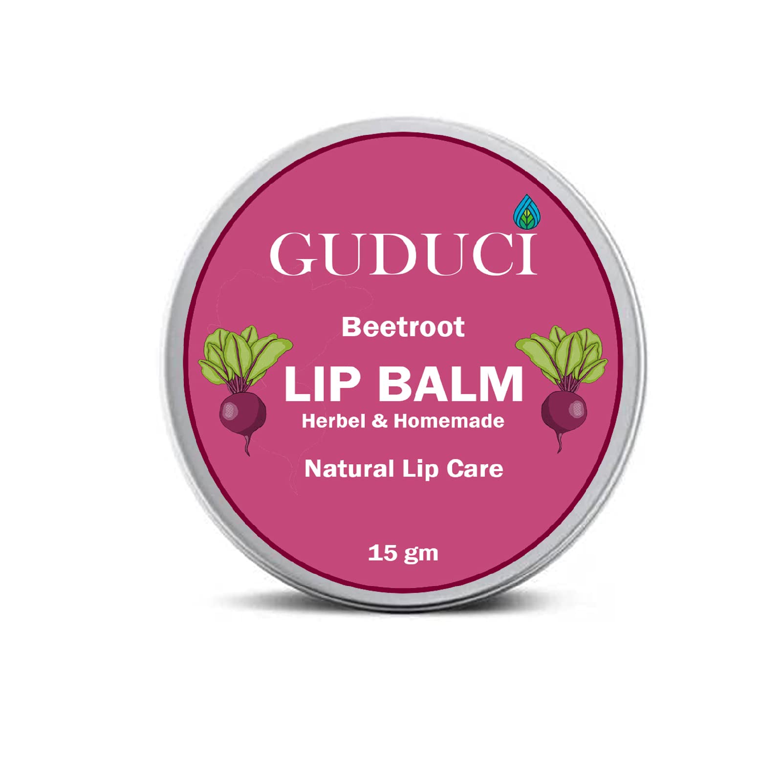 Organic Guduci Beetroot Lip Balm & Tint - Hydrating Shea Butter, Cocoa Butter & Essential Oils for Dry, Chapped Lips - Natural Lip Care for Everyday Moisture & Subtle Color - Perfect for Work, School & Outdoor Activities