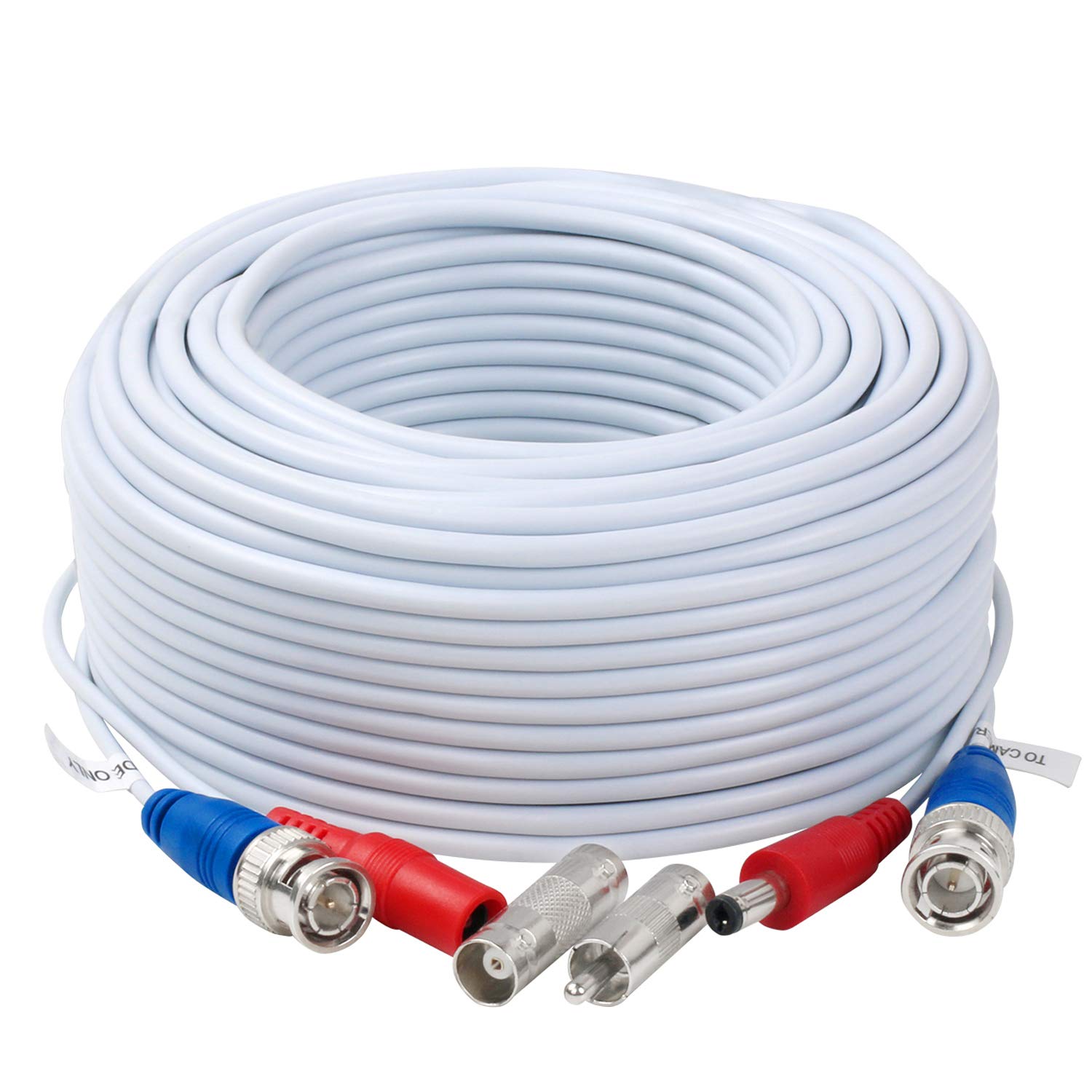 4 Pack 60 Feet BNC Video Power Cable with Connectors - High-Quality BNC Extension Wire for CCTV Camera, DVR & Surveillance Systems | Perfect for Home Security, Office Monitoring & Outdoor Surveillance