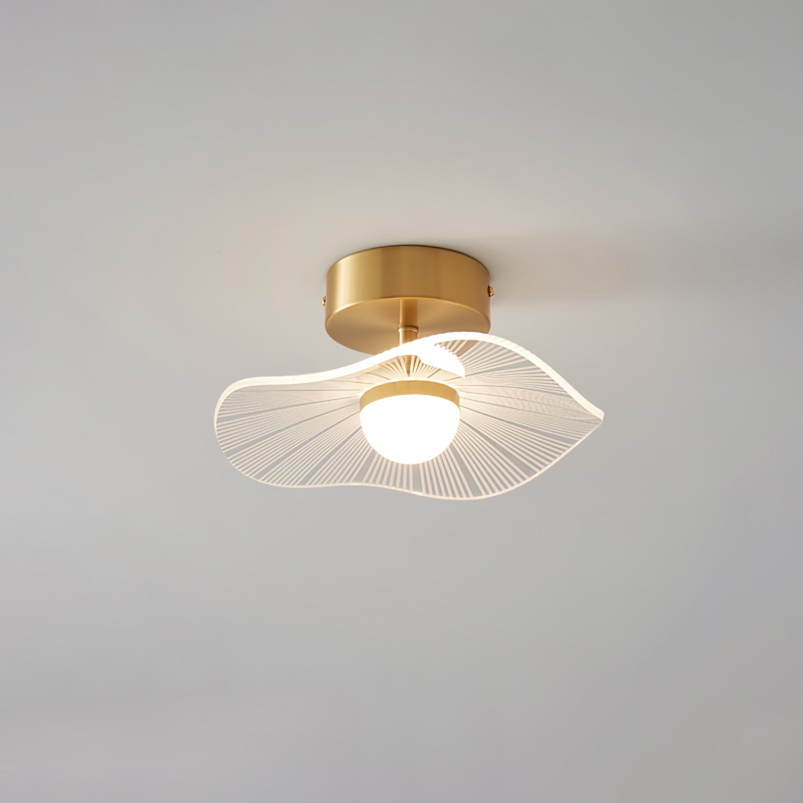 Modern Acrylic Lotus Leaf Ceiling Light Fixture - Elegant Floral Design for Bedroom, Living Room & Dining Room Lighting - Energy Efficient LED Home Decor