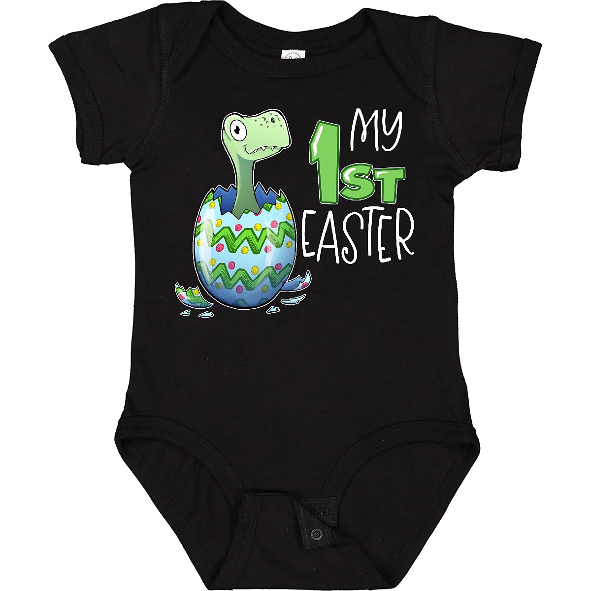 Inktastic My 1st Easter Dinosaur Hatching Easter Egg Baby Bodysuit - Cute Dino Themed Easter Outfit for Infants & Newborns - Perfect for Easter Photos, Egg Hunts & Family Celebrations