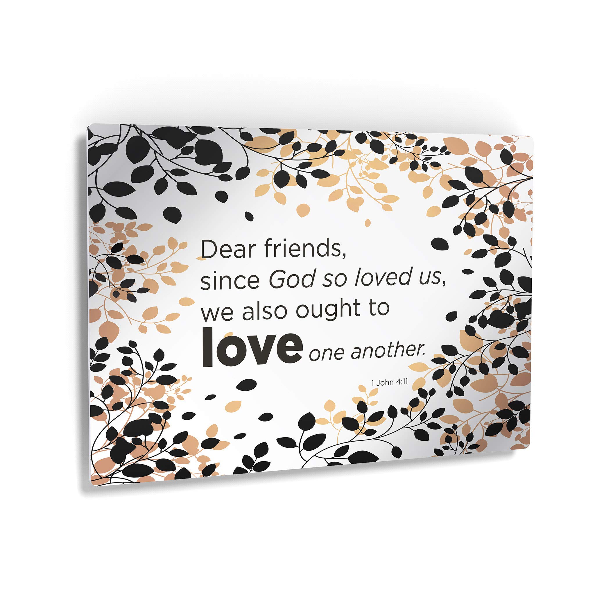 Inspirational Metal Wall Art - 1 John 4:11 'God Loved Us We Also Ought To Love One Another' Quote Print - Motivational Christian Home Decor - Handmade in USA (30x40 Inches) - Perfect for Living Room, Bedroom or Office Decor
