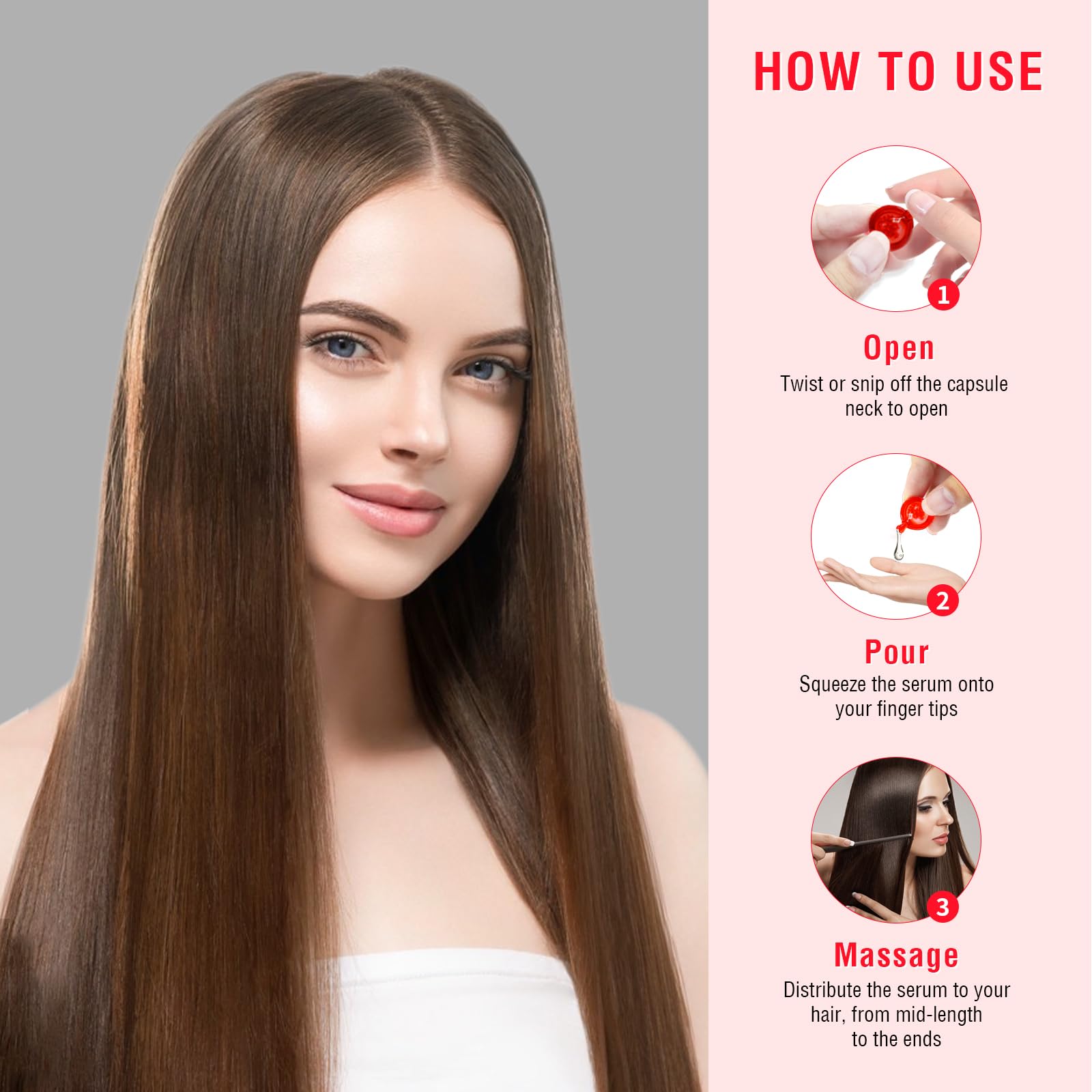 Hair Growth Vitamins Serum with Argan, Macadamia & Avocado Oils - No Rinse Leave-In Treatment with Vitamins A, C, E & Pro B5 - Repairing Hair Serum for Frizzy, Damaged Hair - Deep Conditioning Treatment for Women & Men - Perfect for Daily Hair Care, Salon-Quality Results at Home