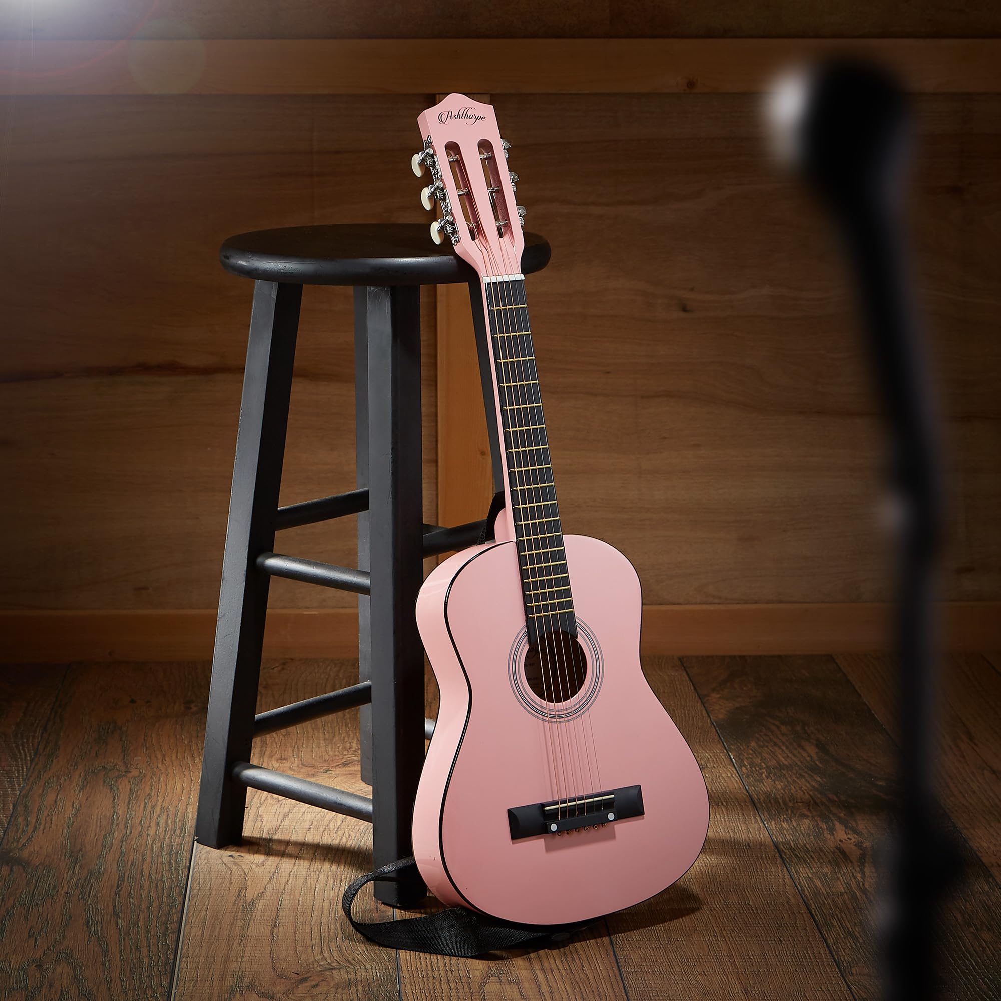 Ashthorpe 30-inch Pink Beginner Acoustic Guitar Starter Kit with Gig Bag, Strings, Strap, Tuner & Picks - Perfect for Kids, Teens & Adult Beginners Learning Guitar at Home, School or Camp