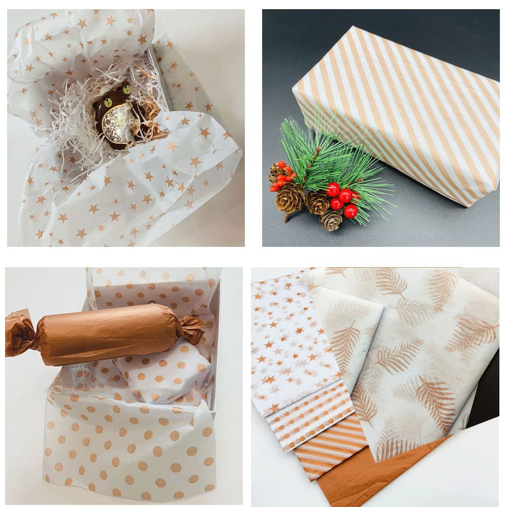 50 Sheets Rose Gold Tissue Paper, 20