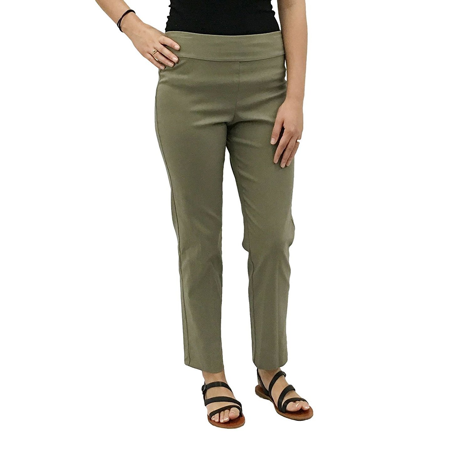 Krazy Larry Pull-On Ankle Pants Military Style - Comfortable Stretch Joggers for Men & Women (Size 16-28) - Perfect for Work, Travel & Casual Wear