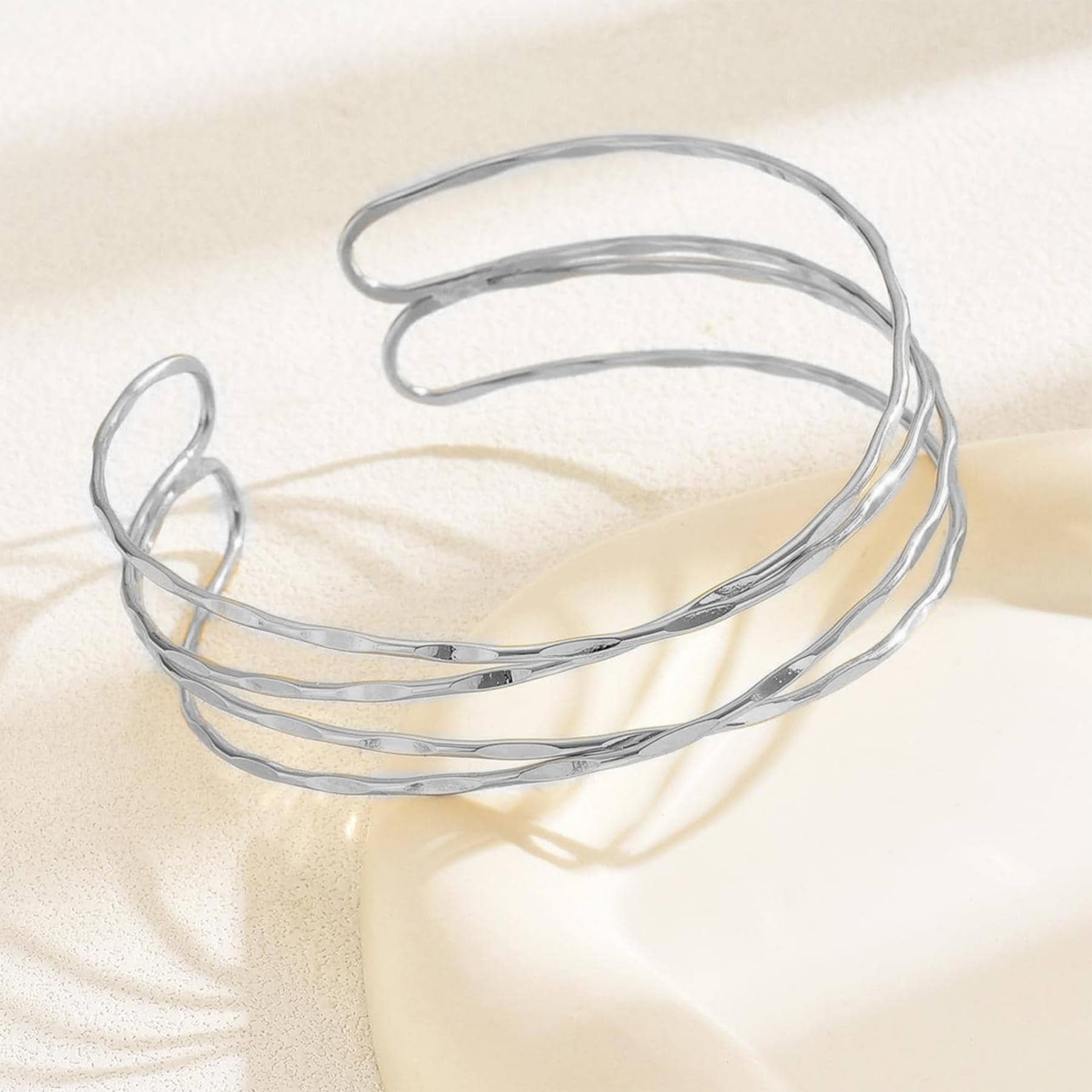 SANDOO Minimalist Gold Arm Bracelet for Women - Elegant Layered Armband Armlet Jewelry for Stacking & Everyday Wear - Perfect for Parties, Dates & Casual Outfits