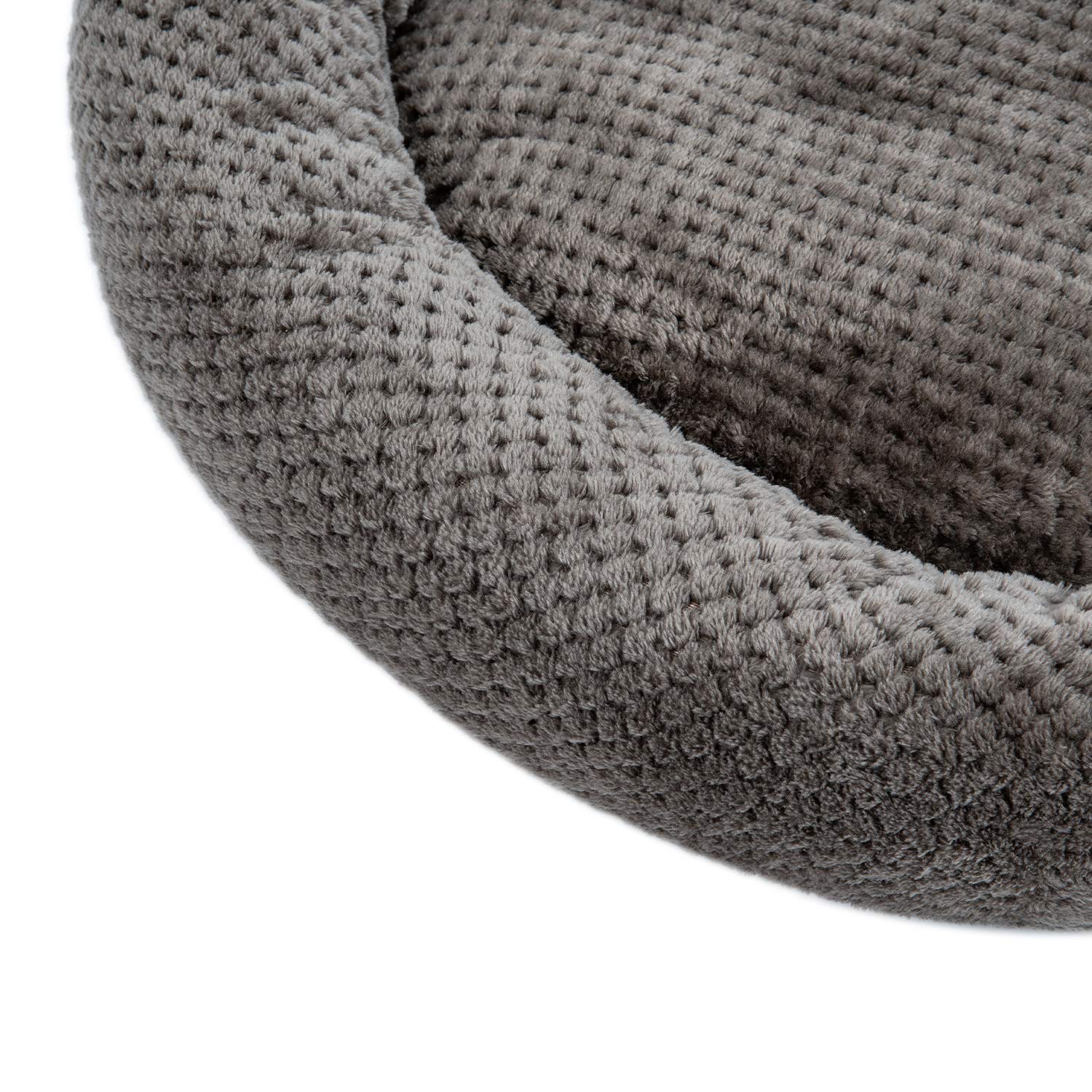 Premium WONDER MIRACLE Fuzzy Deluxe Pet Bed - Ultra Plush Orthopedic Dog & Cat Bed for Crates, Kennels & Home - Machine Washable (24x24 Inches, Eagle Grey) - Perfect for Small to Medium Pets' Comfort & Joint Support