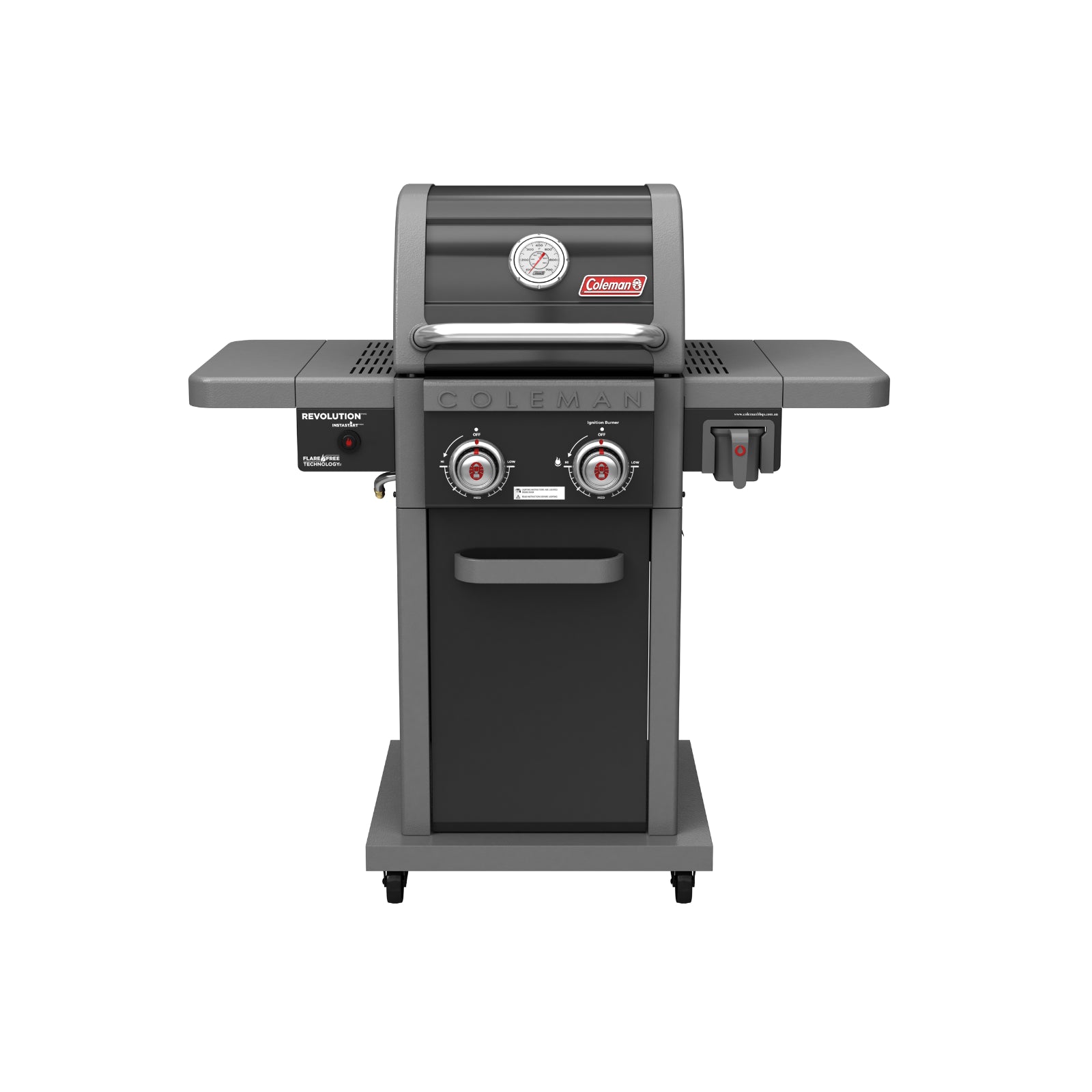 Coleman Revolution 2 Burner Propane Gas Grill - Portable Outdoor BBQ Grill with Glossy Black Finish | Perfect for Camping, Tailgating & Backyard BBQs