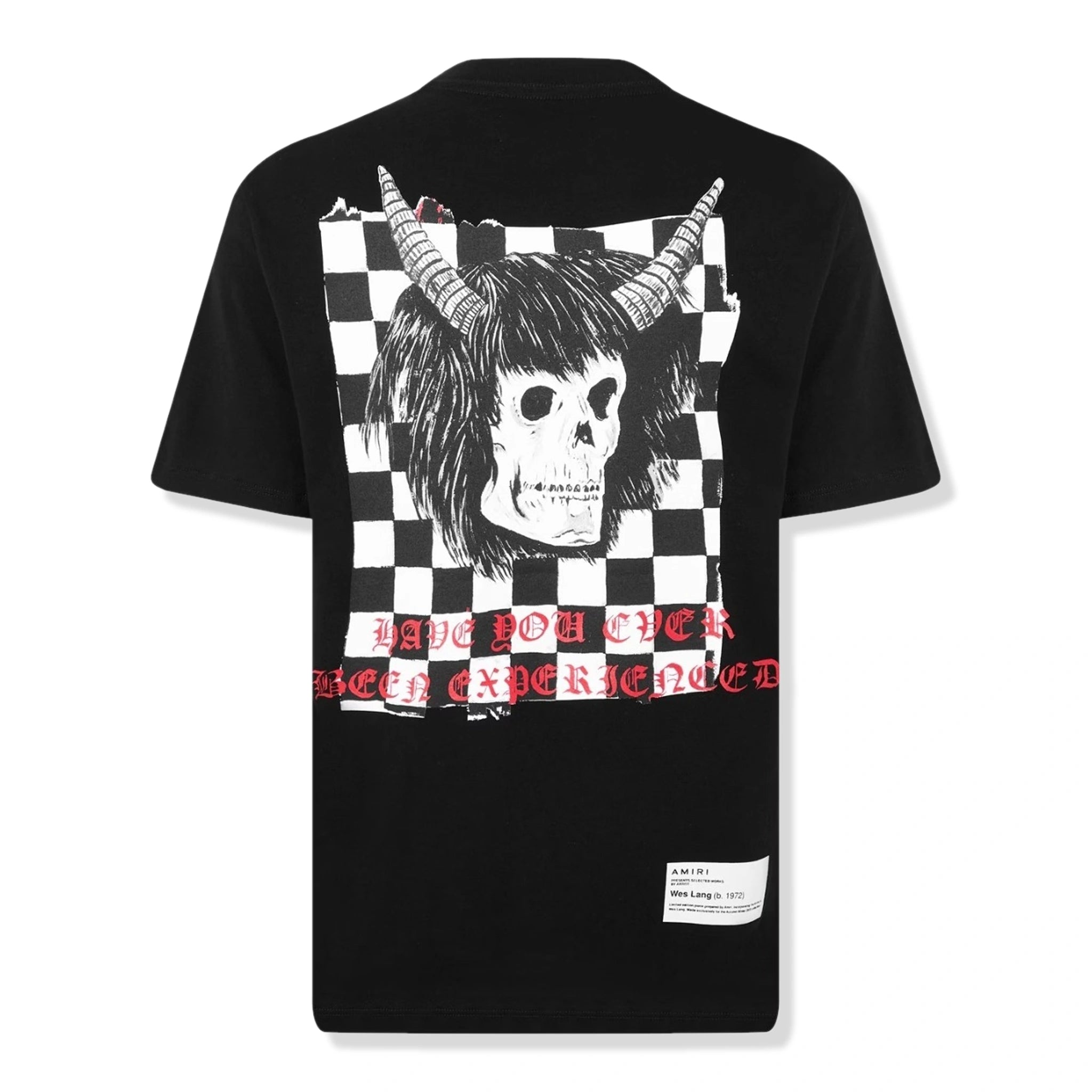 Amiri Wes Lang Checker Skull Black T-Shirt - Stylish Graphic Tee for Men, Streetwear Fashion, Casual Wear & Concert Outfits