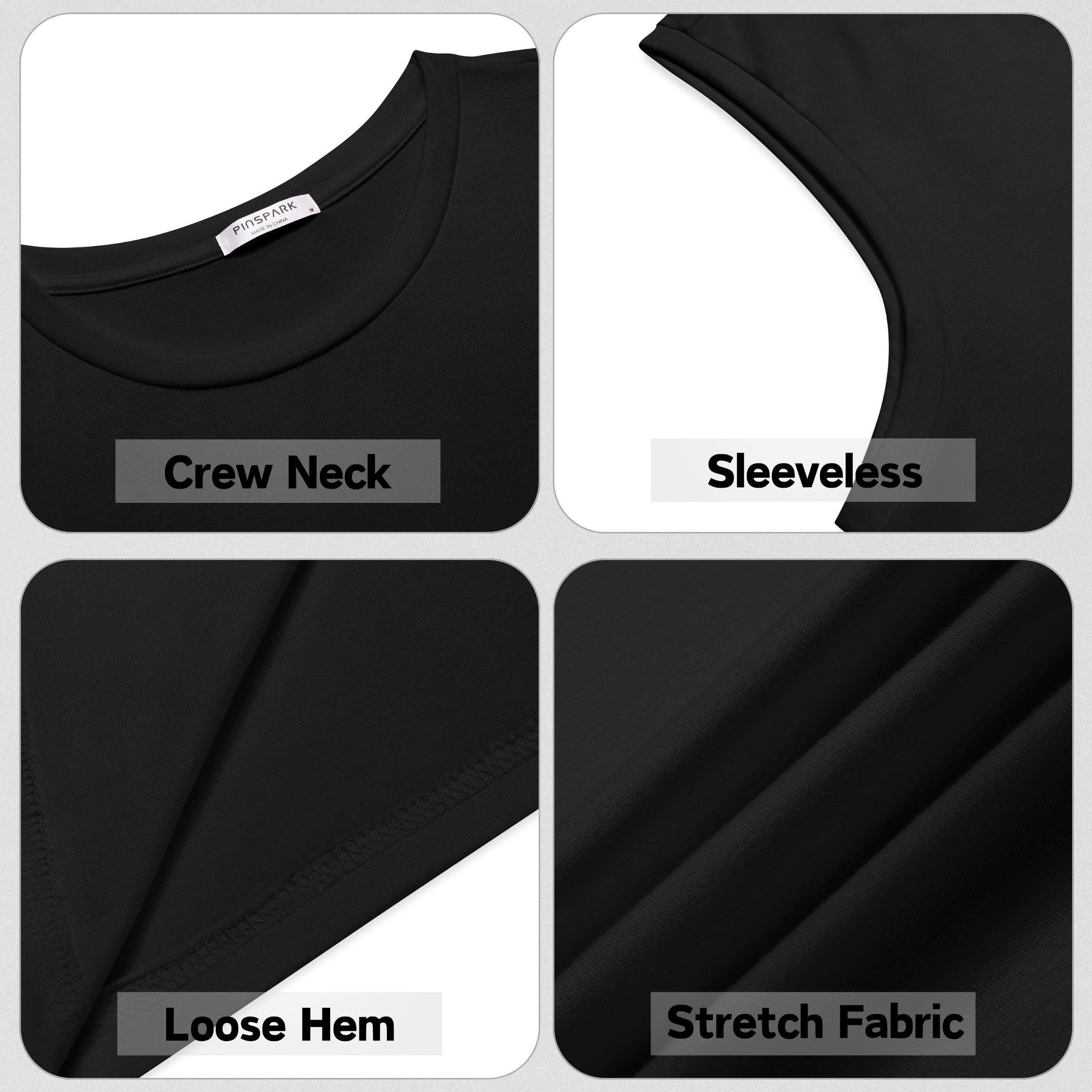 PINSPARK Men's 3 Pack Workout Tank Tops - Quick Dry Gym Sleeveless Shirts for Training & Muscle Building - Perfect for Gym, Running, Weightlifting & Summer Outdoor Activities