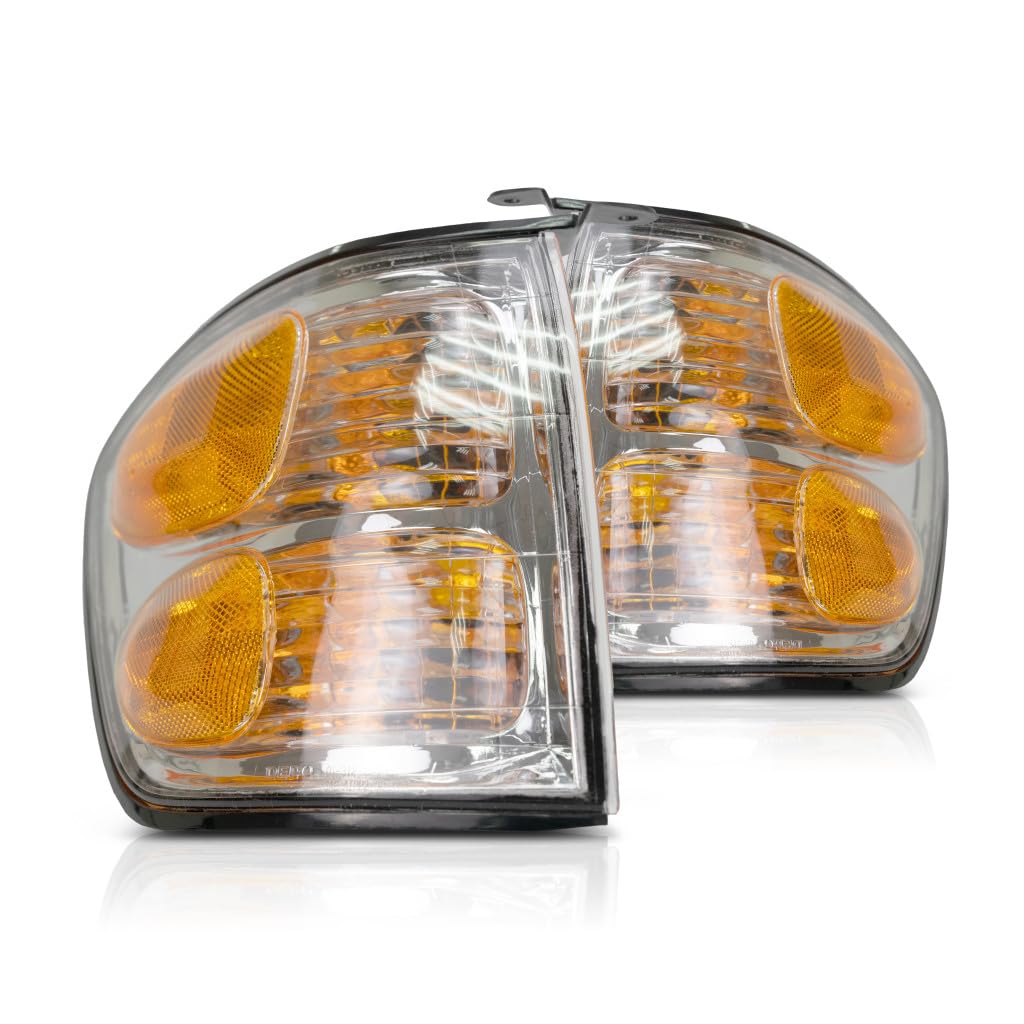 2001-2004 Toyota Sequoia Turn Signal Light Assembly Pair - Driver & Passenger Side with Bulbs (TO2530143 TO2531143) | Replacement for Broken Lights & Custom Car Upgrades | Perfect for Night Driving & Enhanced Visibility