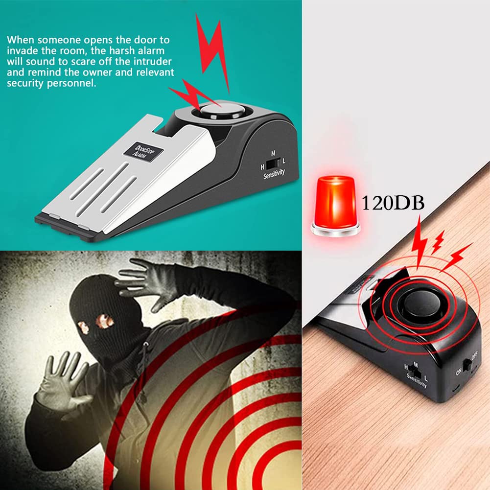 Portable Travel Door Lock & Alarm - 2 Pack Dual Protection Security Kit for Hotels, Homes, Apartments & Dorms | Perfect for Solo Travelers, College Students & Airbnb Guests