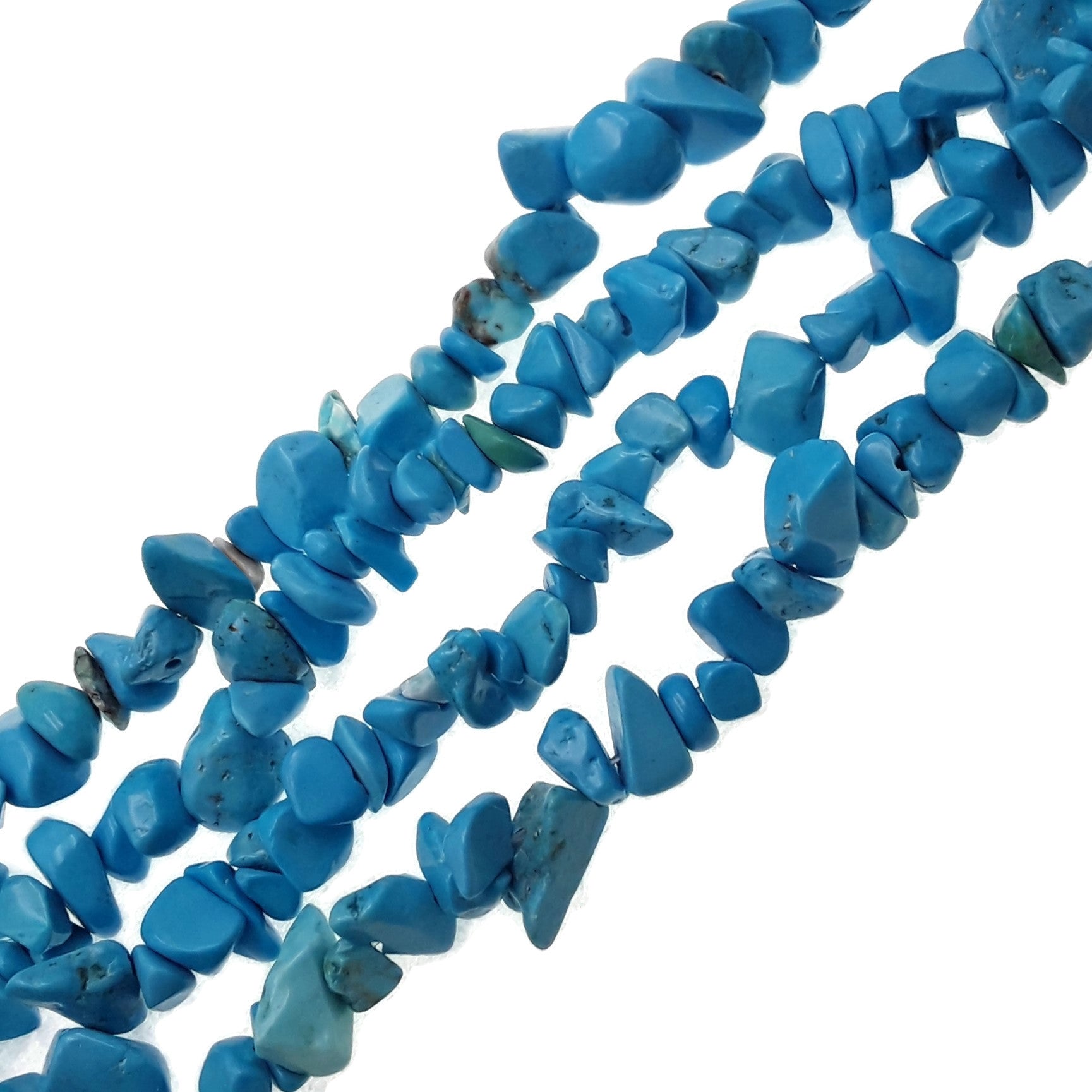 Natural Blue Magnesite Turquoise Irregular Nugget Beads 7-8mm 34 Strands for Jewelry Making, DIY Crafts, and Boho Fashion Accessories