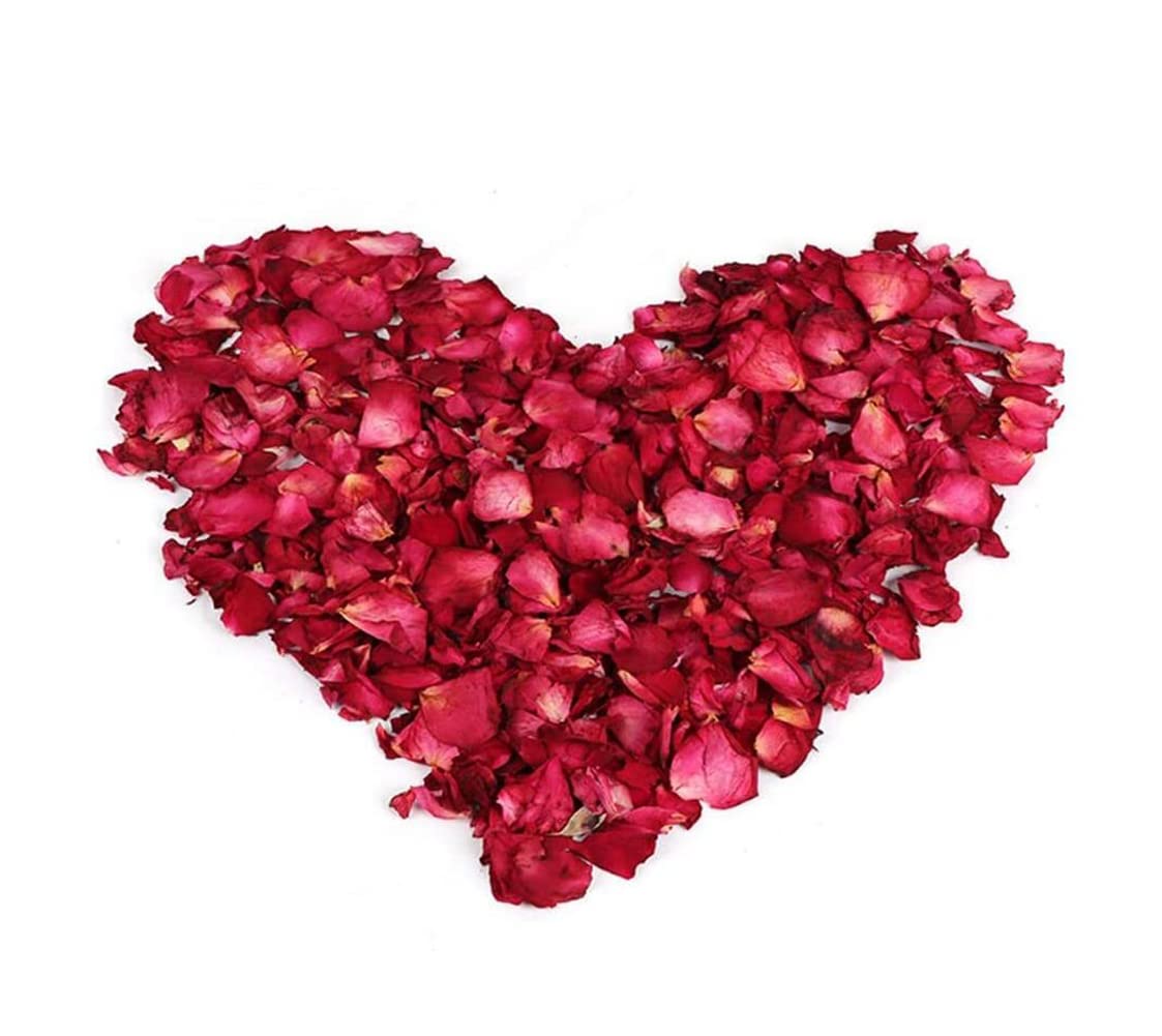 100% Natural Dried Red Rose Petals (100g/Bag) - Premium Real Flower Petals for Bath, Foot Soak, Wedding Confetti, Valentine's Day Party Decorations - Perfect for Romantic Gifts, Spa Days & Special Events