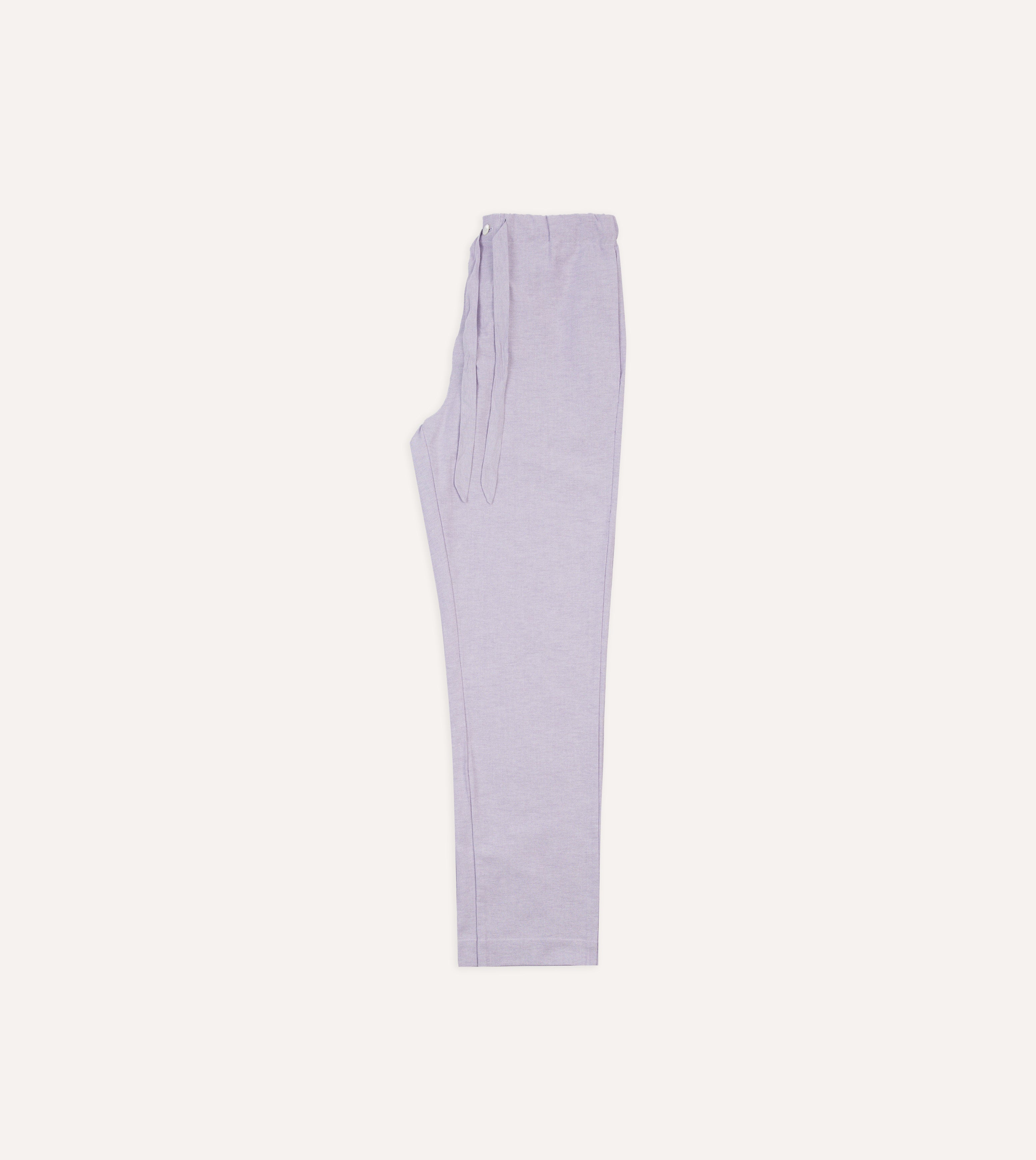 Lilac Oxford Cotton Pajama Set for Women - Soft & Comfortable Sleepwear - Perfect for Nighttime Relaxation & Lounging