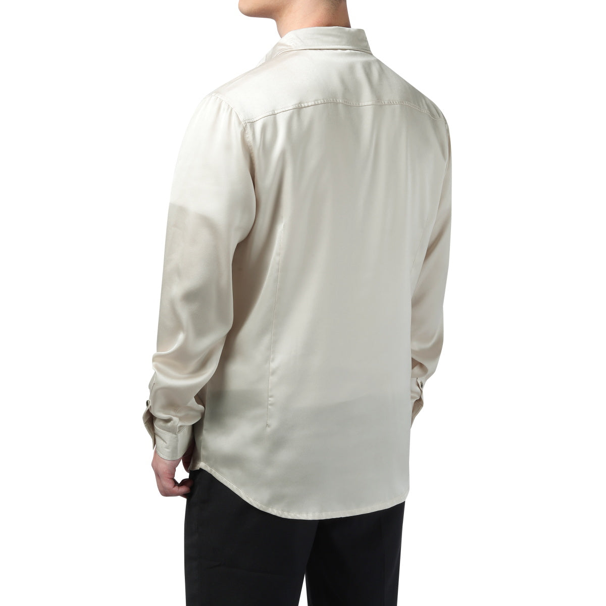 Premium Solid Color Men's Dress Shirt - Classic Beige Business Casual Shirt for Office, Wedding & Formal Occasions