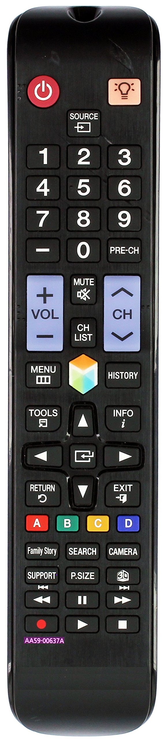 Samsung TV Remote Replacement - Compatible with Smart 3D LCD LED TVs (AA59-00637A, AA59-00638A, BN59-00857A, AA59-01041A, AA59-00580A) - Perfect for Home Entertainment & Smart TV Control