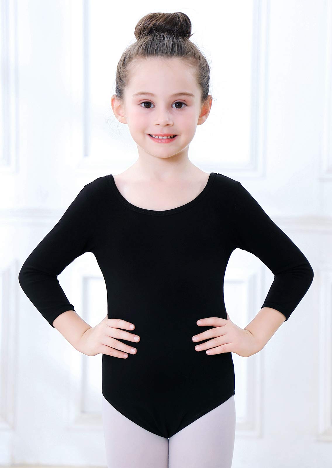 Soudittur Girls Long Sleeve Ballet Leotard - Toddler Dance Bodysuit for Ballet, Gymnastics & Performance (Ages 2-5)