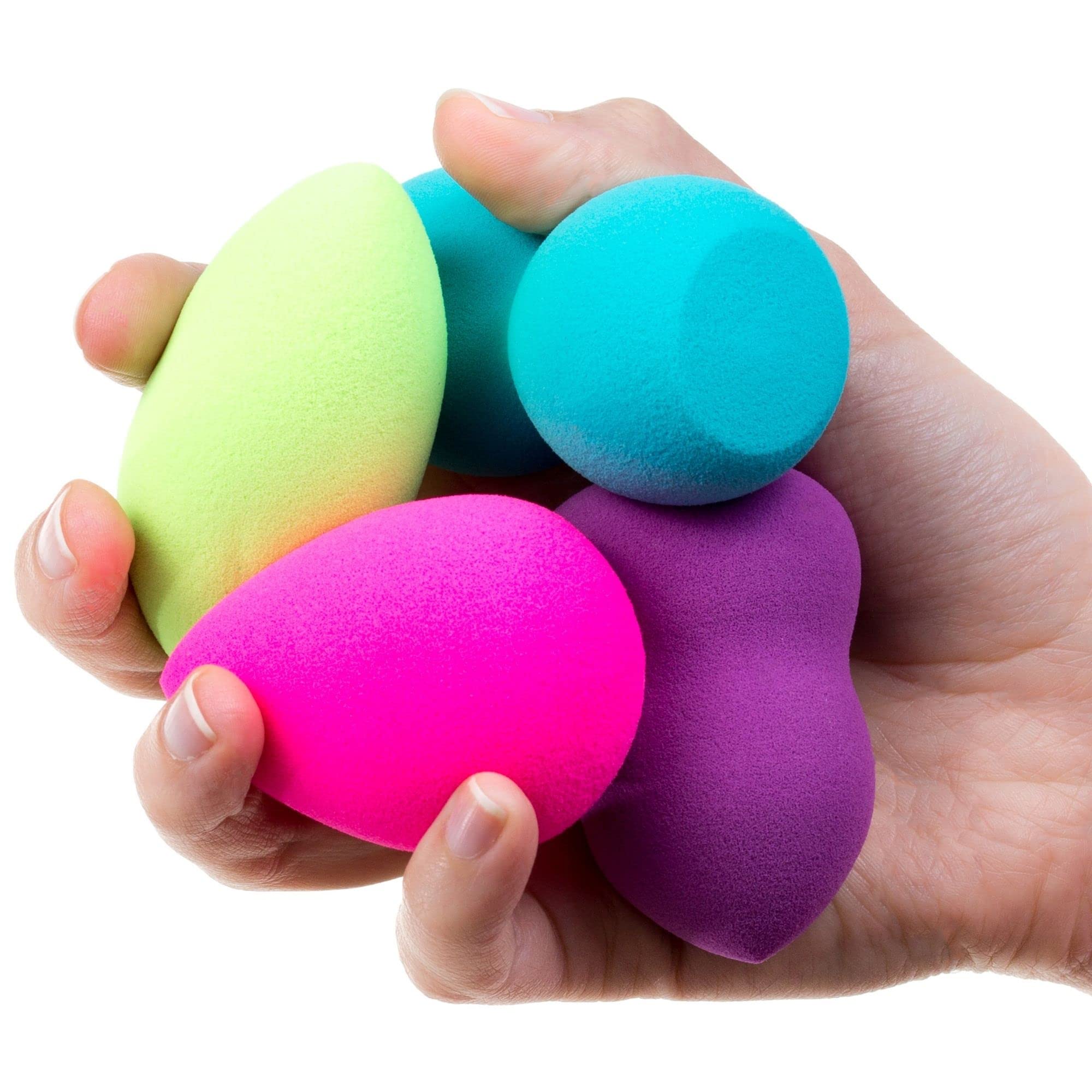 Beauty Junkees 4-Piece Makeup Sponge Blenders Set - Latex-Free Cosmetic Sponges for Liquid, Cream & Powder Foundation, Concealer & Contour | Wet & Dry Use | Perfect for Everyday Makeup, Professional Application & Travel