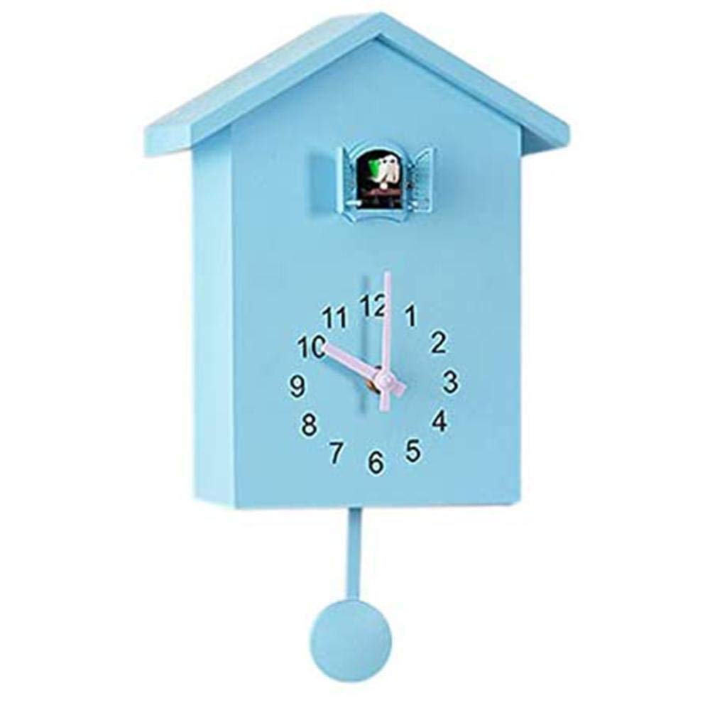 YMXLJ Cuckoo Clock - Traditional Chalet-Style Wall Clock with Smooth Movement & Modern Minimalist Blue Design - Perfect for Living Room, Bedroom, or Office Decor