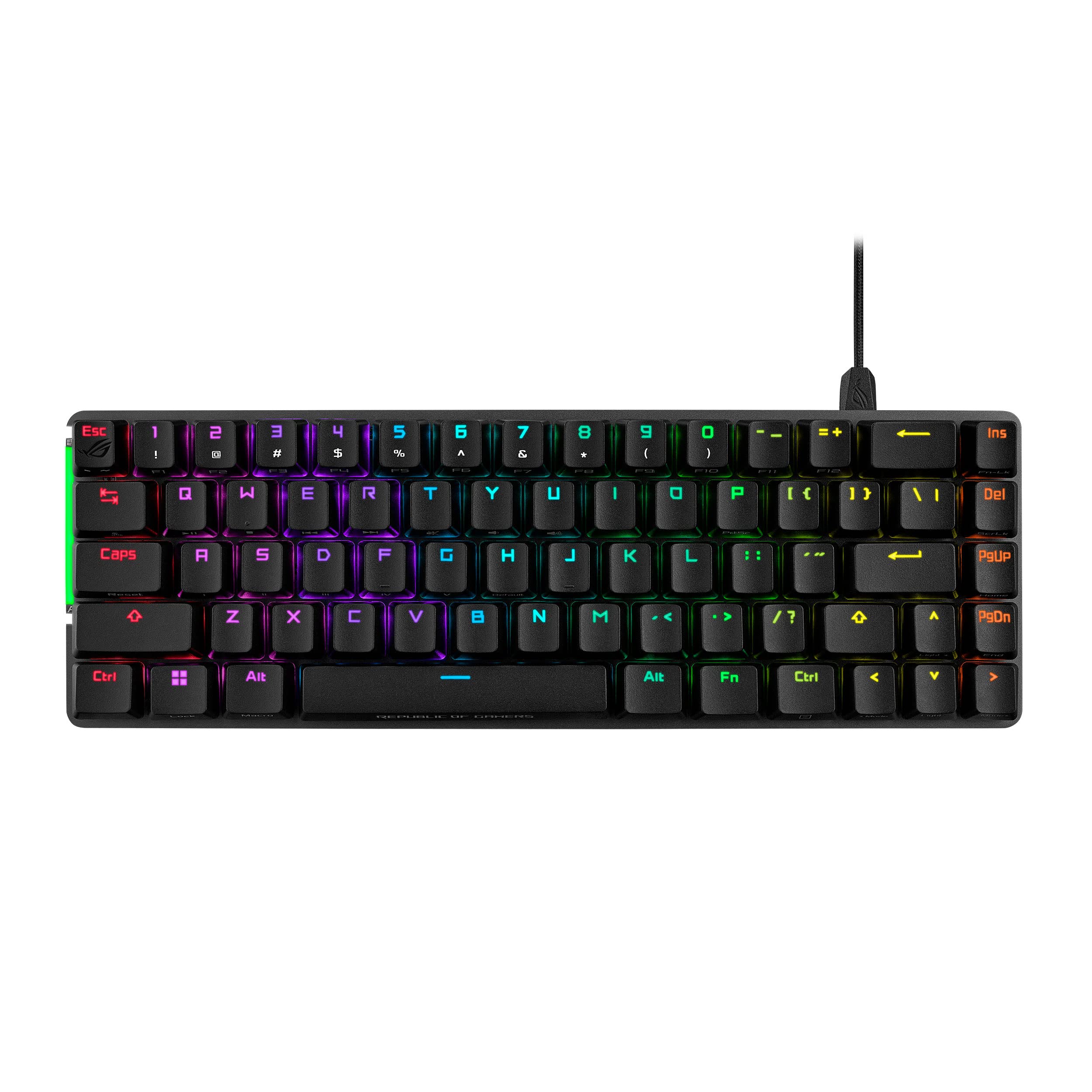 ASUS ROG Falchion Ace 65% Compact RGB Gaming Mechanical Keyboard with Lubed NX Brown Switches, PBT Keycaps & Sound-Dampening Foam - Wired, KVM Switch, 3 Adjustable Angles, Includes Cover Case (Black) - Perfect for Esports, Streaming & Office Work