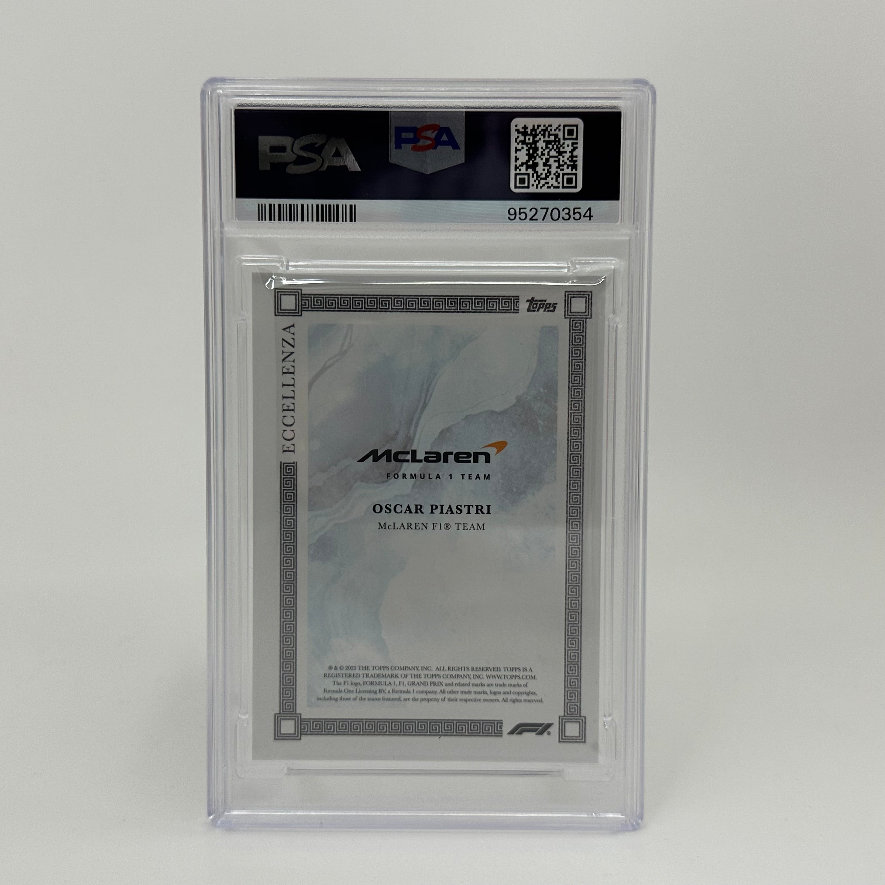 2023 Topps Eccellenza F1 Oscar Piastri Blue PSA 8 /49 - Rare Collectible Trading Card for F1 Fans & Sports Memorabilia Enthusiasts
