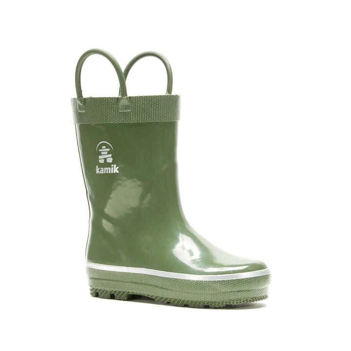 Kamik Olive Splashed Toddler Rain Boots - Waterproof Kids Rain Boots for Boys & Girls - Perfect for Puddle Jumping, Outdoor Play & Rainy Day Adventures