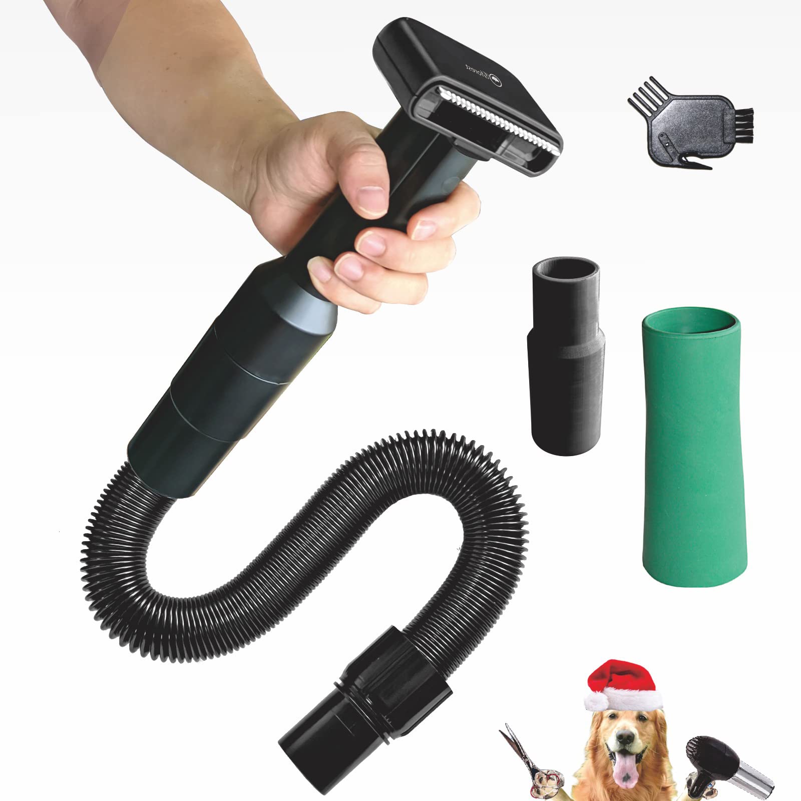 Pet Vacuum Grooming Brush - Deshedding Tool for Dogs & Cats with Hair Comb Attachment | Perfect for Home Grooming & Reducing Pet Hair on Furniture