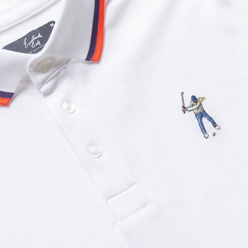 Eastside Golf Versa Pique Polo Shirt - Breathable Performance Golf Shirt for Men - Bright White - Perfect for Golf Tournaments & Casual Wear