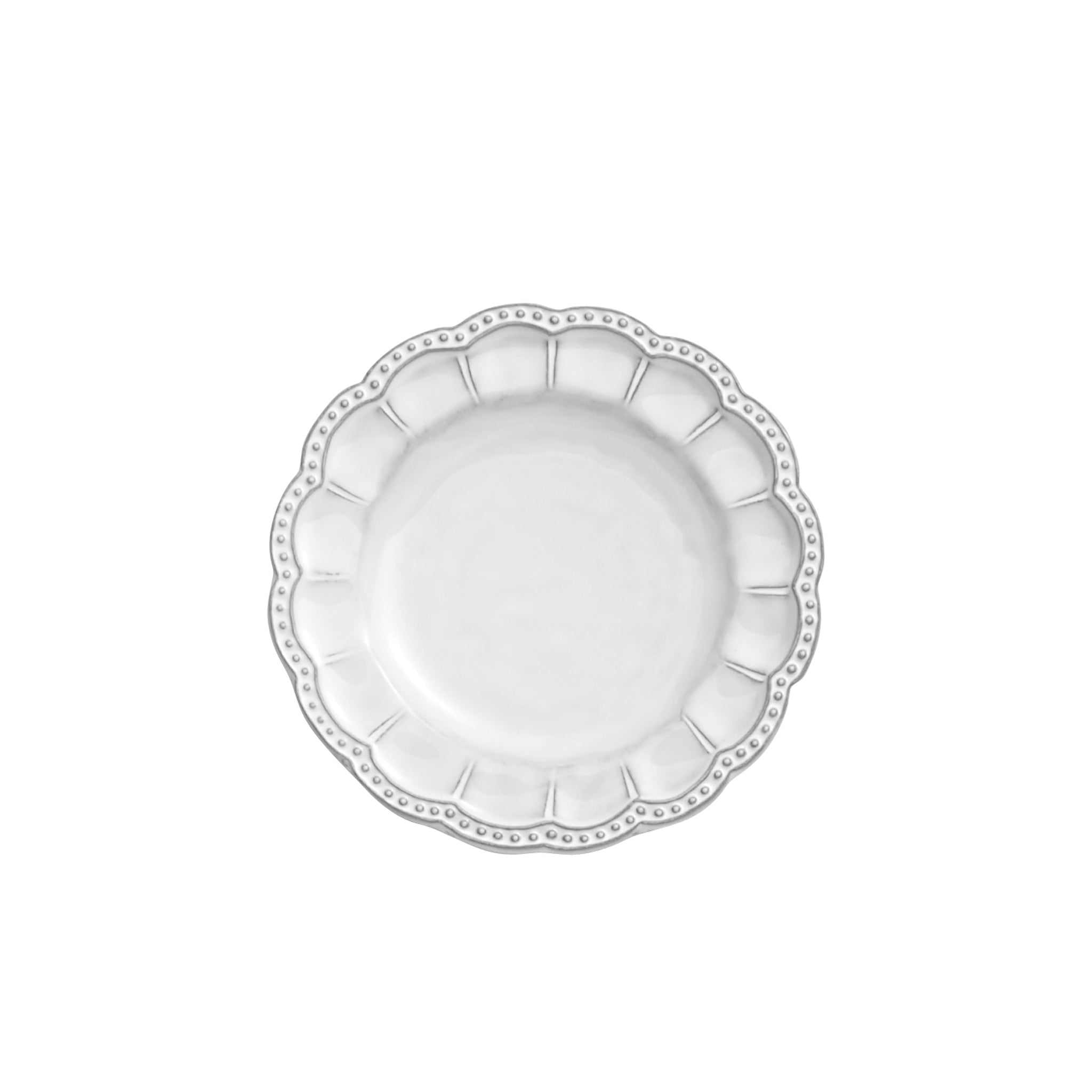Bella Bianca Elegant Beaded Bread Plate - Perfect for Wedding, Bridal Shower, and Party Dessert Displays
