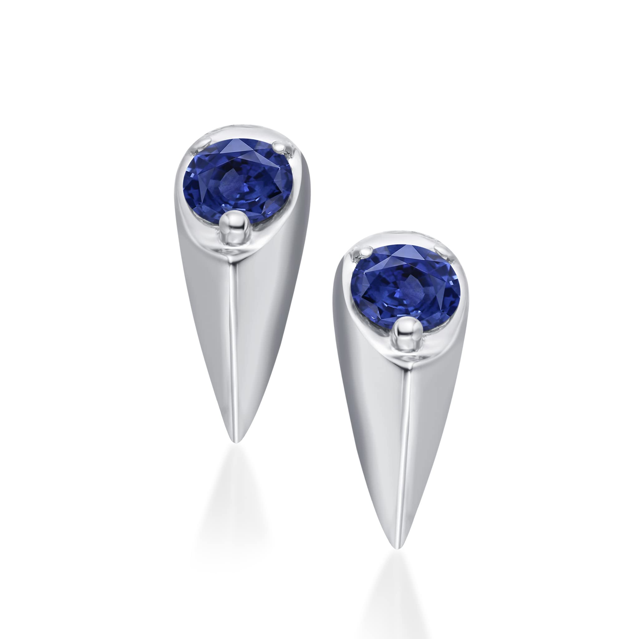 Teardrop Sapphire Stud Earrings - Dainty September Birthstone Jewelry for Women - Small Drop Earrings for Multiple Piercings & Stacking - Perfect for Daily Wear, Gifts & Special Occasions