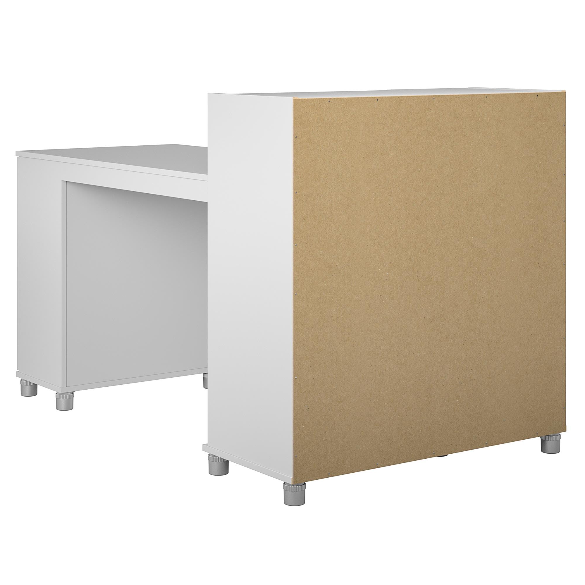 Lory Hobby and Craft Desk with Storage Cabinet in Dove Gray - Perfect for DIY Projects, Scrapbooking & Home Office Organization