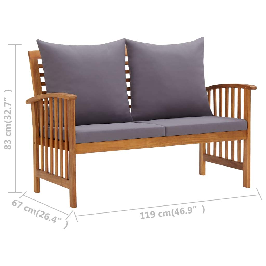 Premium CHARMMA 2-Piece Outdoor Patio Lounge Set with Weather-Resistant Cushions - Solid Acacia Wood Furniture for Garden, Poolside & Backyard Relaxation