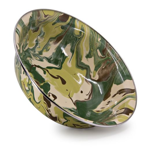 Camouflage Pattern 4 Qt Serving Bowl - Large Mixing & Salad Bowl for Camping, Picnics & Outdoor Dining - Durable Plastic Basin for Kitchen & Party Use