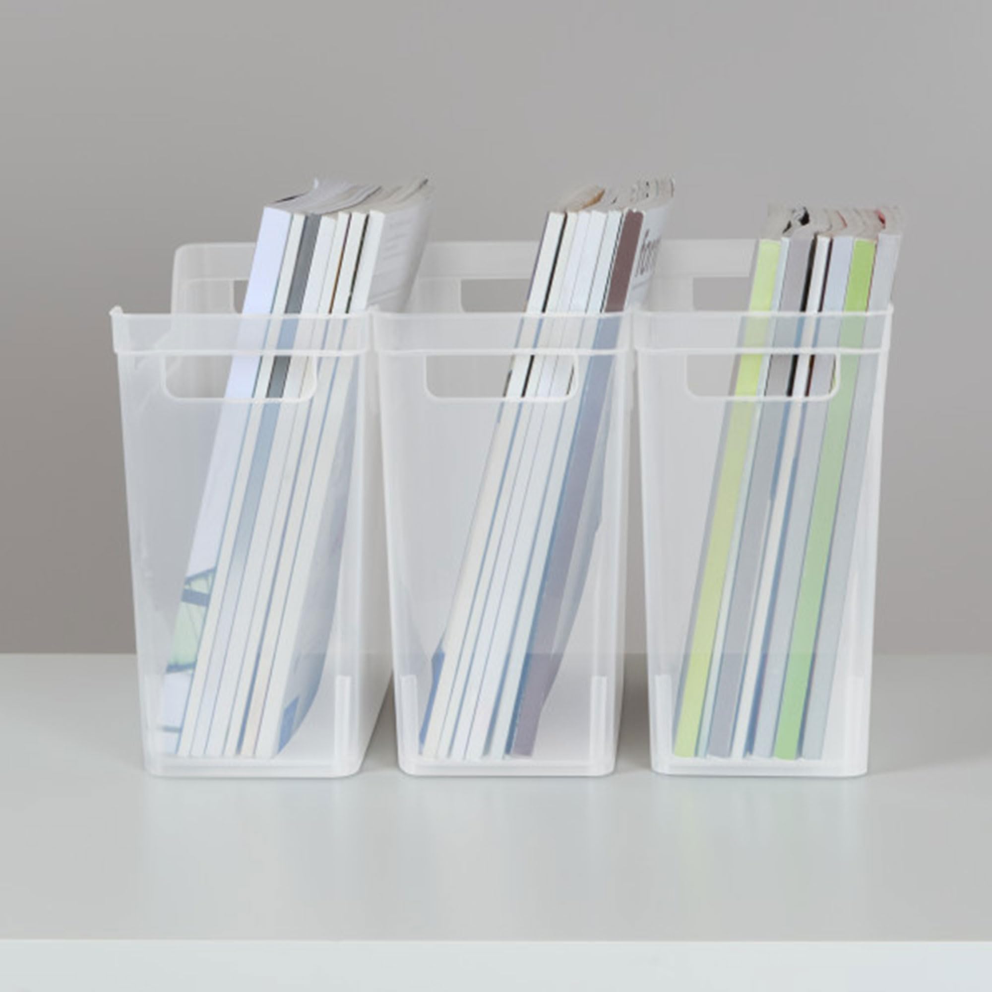 Sterilite Narrow Shelf Bin Plastic Storage Container - 24 Pack Clear Organizing Bins with Handles for Home, Kitchen, Office - Perfect for Pantry Organization, Closet Storage & Bathroom Shelving