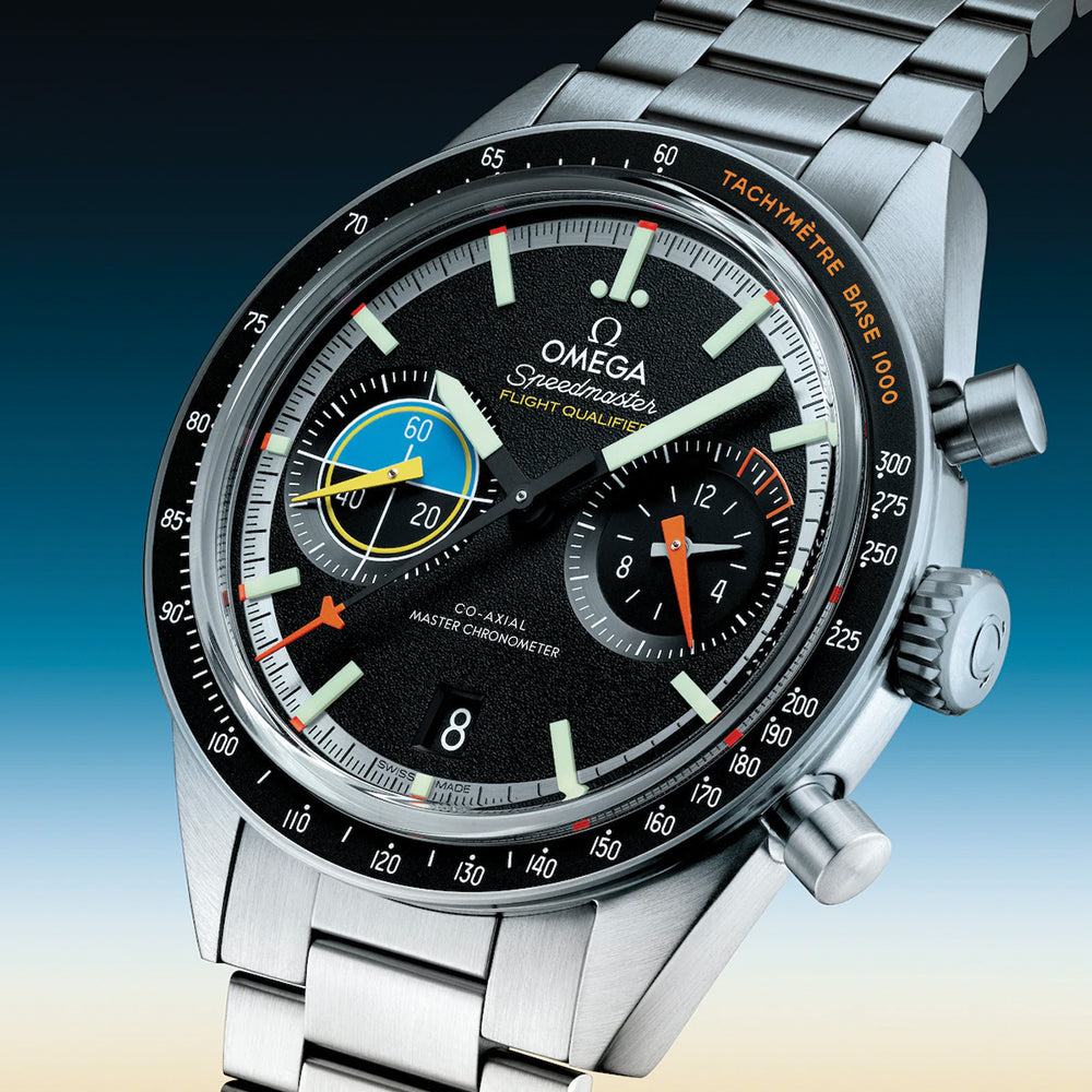 Speedmaster Pilot 40.85mm Men's Automatic Watch - Black Dial on Stainless Steel Bracelet | Luxury Aviation Timepiece for Pilots & Professionals