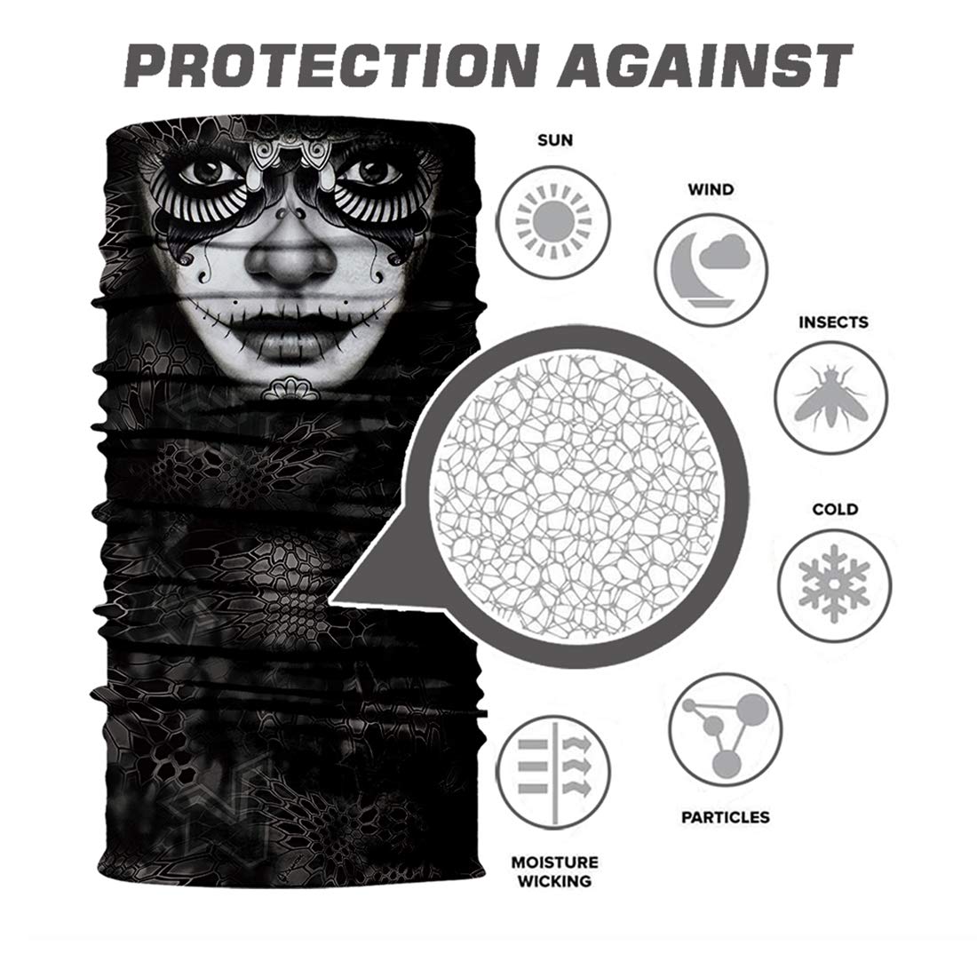 Seamless Neck Gaiter Scarf - UV Protection Face Mask & Bandana for Motorcycle, Cycling, Running - Breathable & Lightweight for Outdoor Sports & Daily Wear