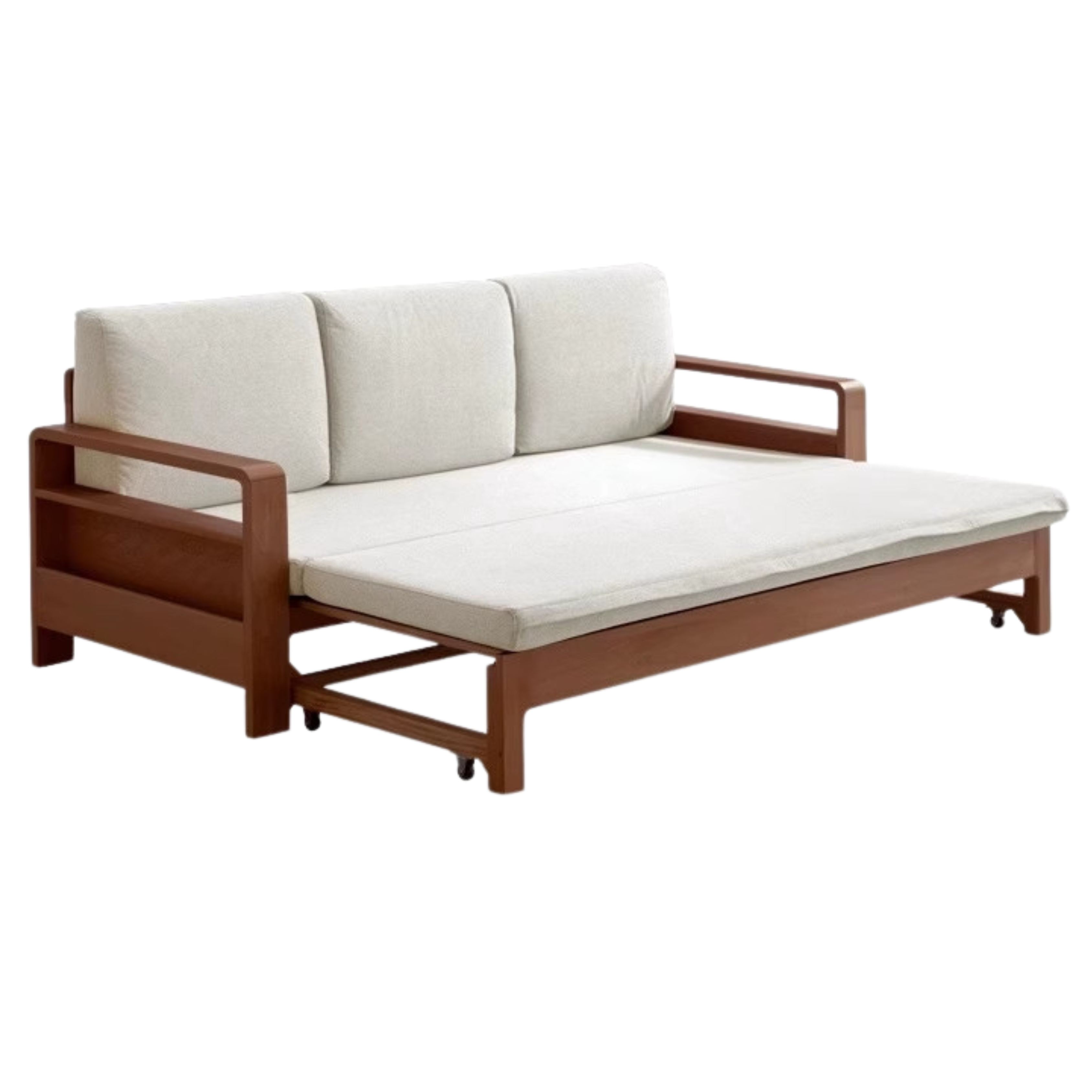 83.5x31.1-55.7x26.8 inch / 212x79-141.5x68сm / Beech Walnut - off-white/sponge cushion
